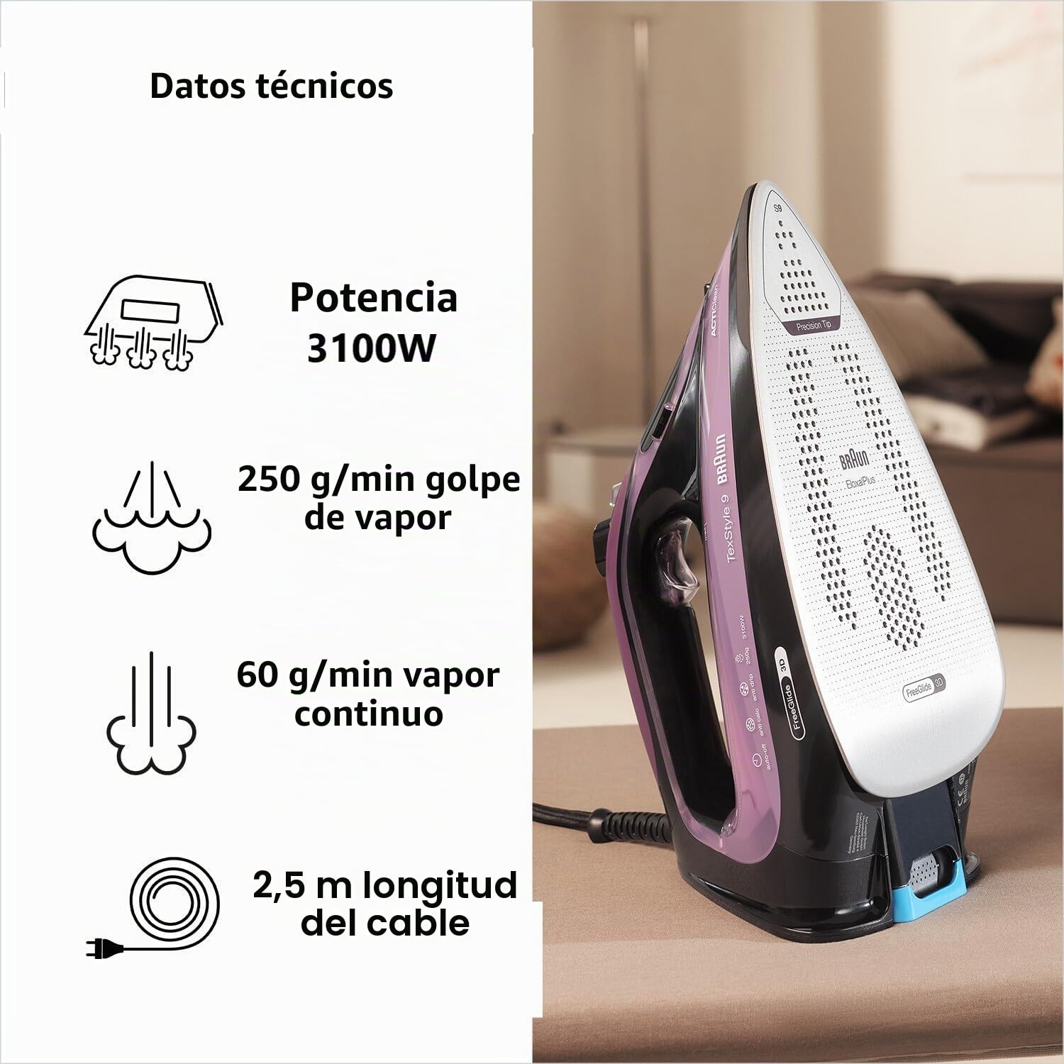 Braun Plancha de vapor BRAUN SI9661VI 3100W