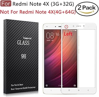 youniker 2?unidades Xiaomi Redmi Nota 4?x Protector de pantalla de vidrio templado, Xiaomi Redmi Nota 4?x Protector de pantalla Cristal 9H Dureza, caso Friendly, antiara?azos, antihuellas, sin burbuja