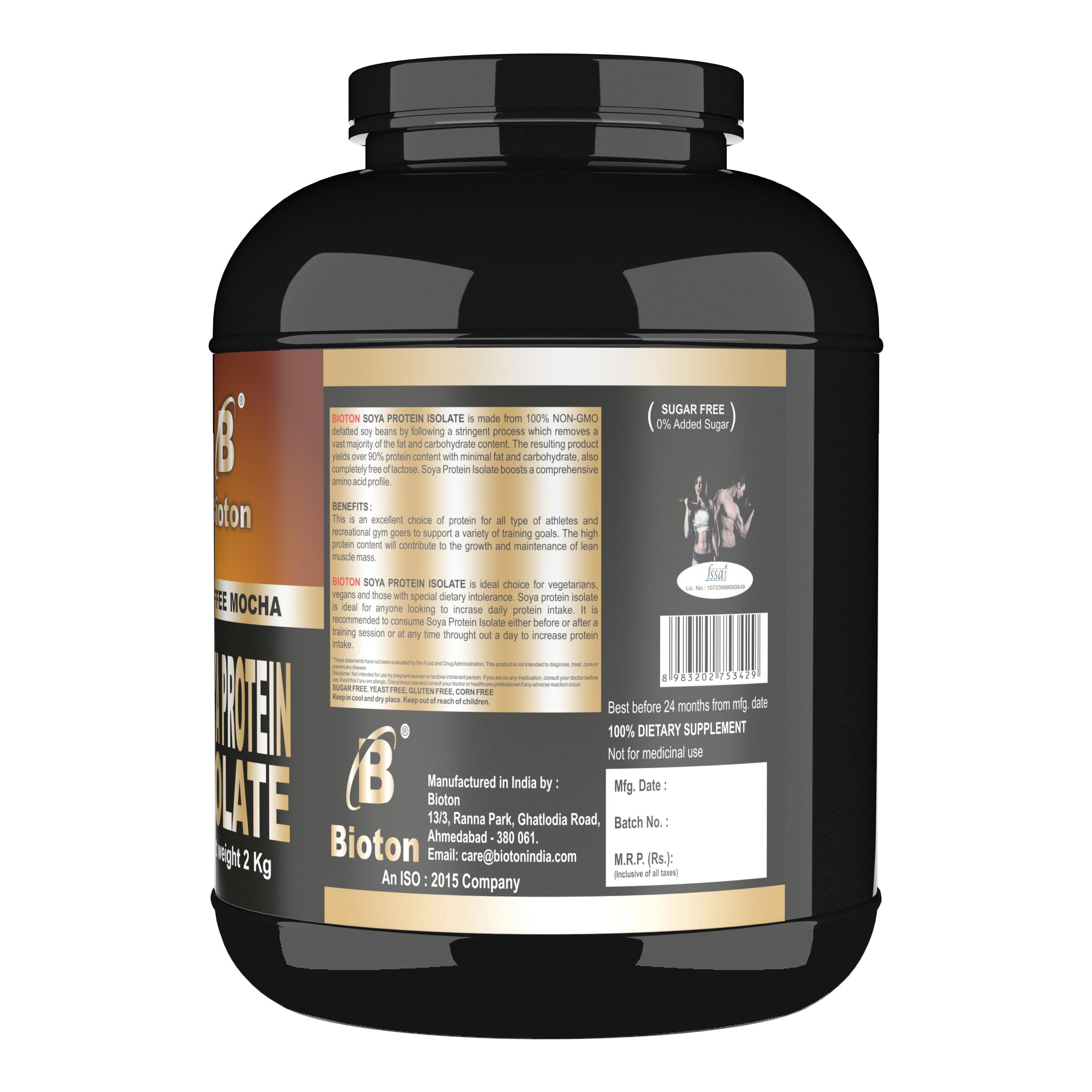 Bioton 100% Soy Protein Isolate (Vegan Protein) | 2 Kg Coffee Mocha | Lab Tested, 31 Gm Protein Per Serving | For Daily Protein Intake, Muscle Growth & Recovery — Amazon image 4