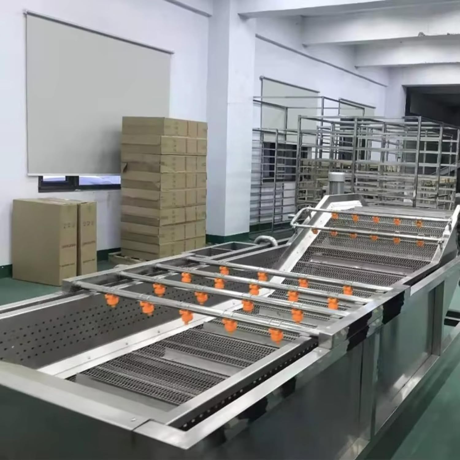 Customizable Vegetable Bubble Washer, Multi-Functional Fruit Cleaning Machine - Adjustable Conveyor Speed Produce Washer, Ideal for Vegetable Fruit Processing, Catering Companies