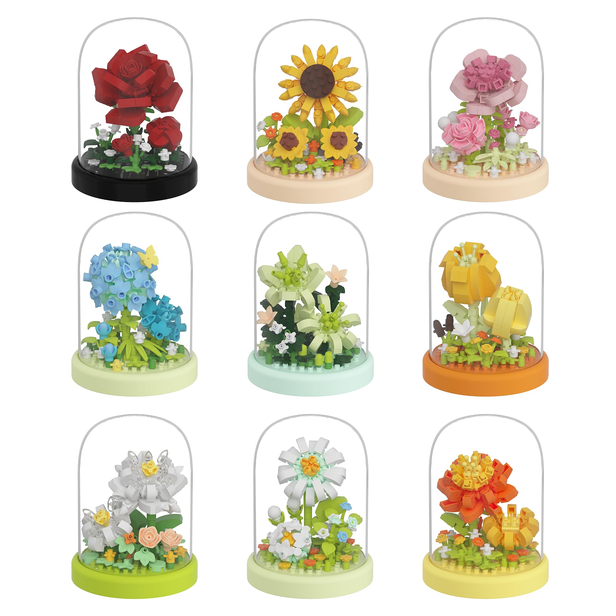 7　Lora flower mini set up Amazon.com: Sacblirr Set of 9 Secret Mini Flower Building Blocks