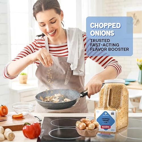 Miniatura 10 de Dependable Food Cebolla picada  Tarro de 4 libras  a granel, kosher, copos de cebolla deshidratados, conveniente condimento versátil para chefs,