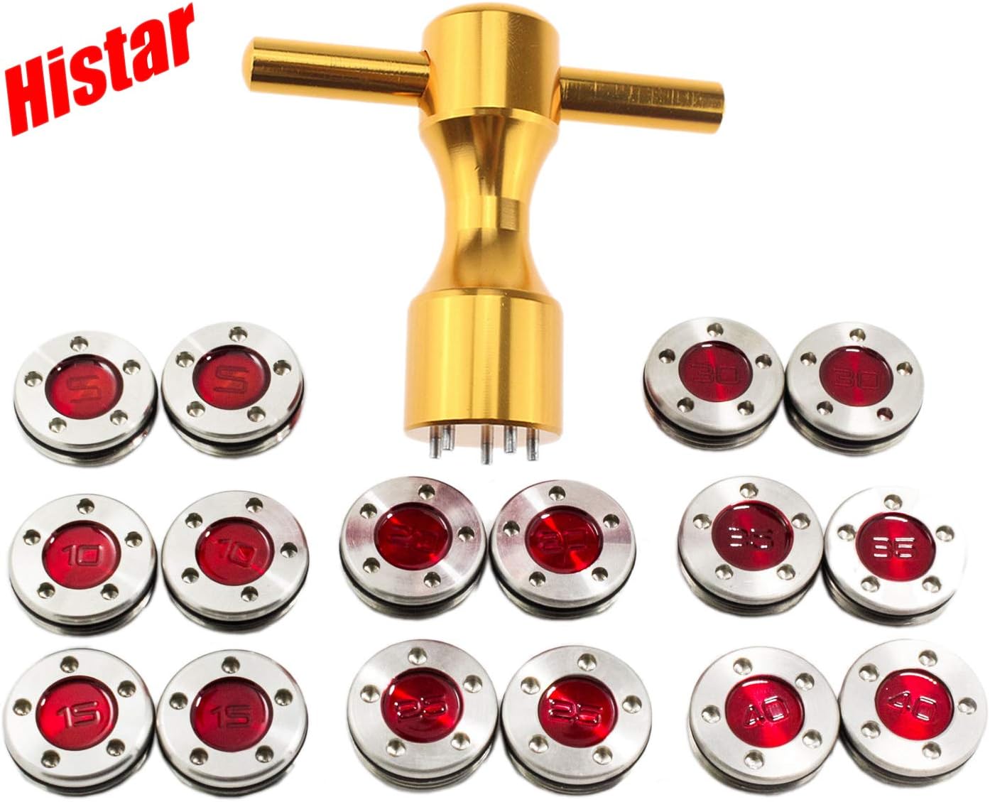 HISTAR 2Pcs Golf Custom red Weights + Gold Wrench for Titleist Scotty Cameron Putters