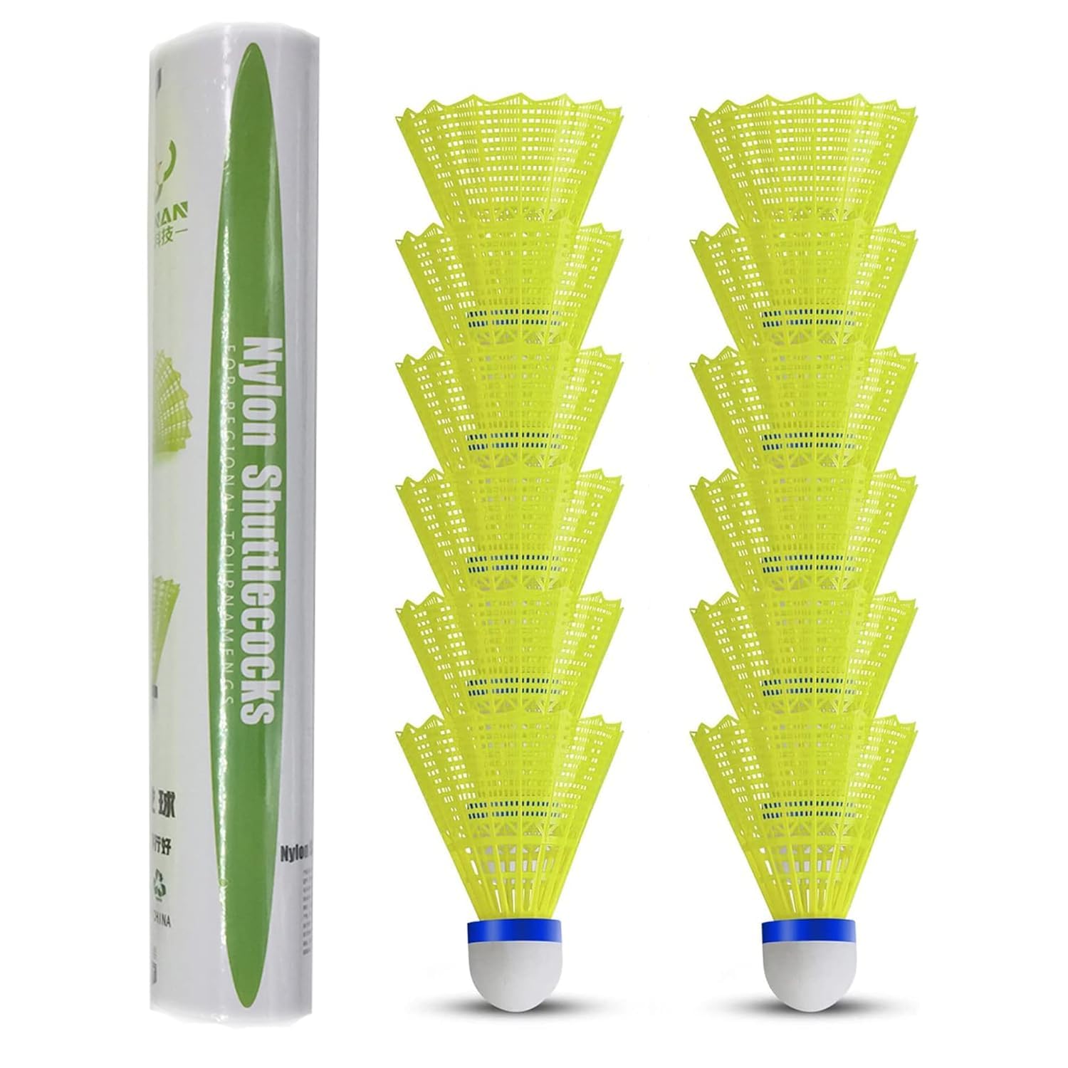 ZHENAN 12-Pack Nylon Badminton Shuttlecocks with Great Stability and Durability,Nylon Shuttlecocks Indoor Outdoor Sports Hight Speed Training Badminton Birdies Balls-picture-13