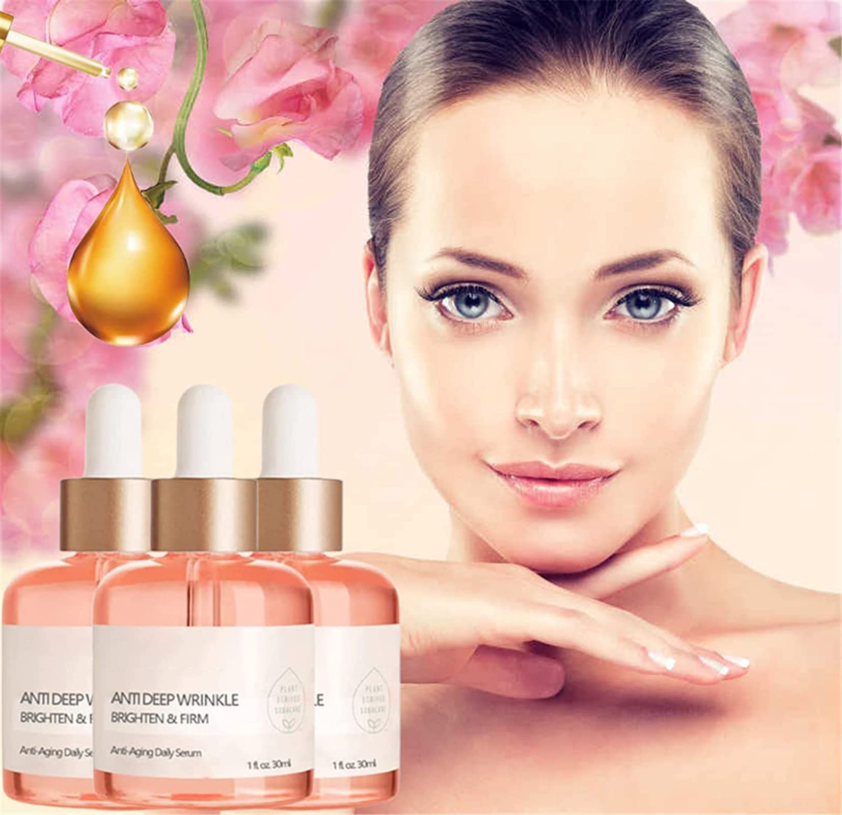 Eyouth Advanced Deep Anti-wrinkle Serum- Unisex, Eyouth Anti Wrinkle Serum, Pore Shrink Face Serum, Hyaluronic Acid Moisturizing Nourish Essence, for Deep Wrinkles,fine Lines and Dark Spots (3PCS)