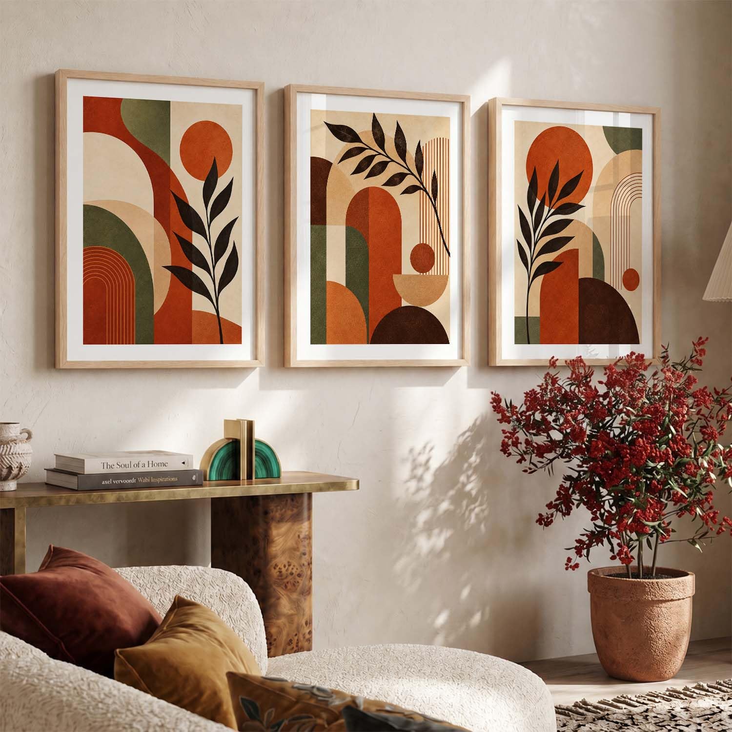 BOHO Wall Art Set - 3 Minimalist Frames -8 BOHO Wall Art Set - 3 Minimalist Frames -8