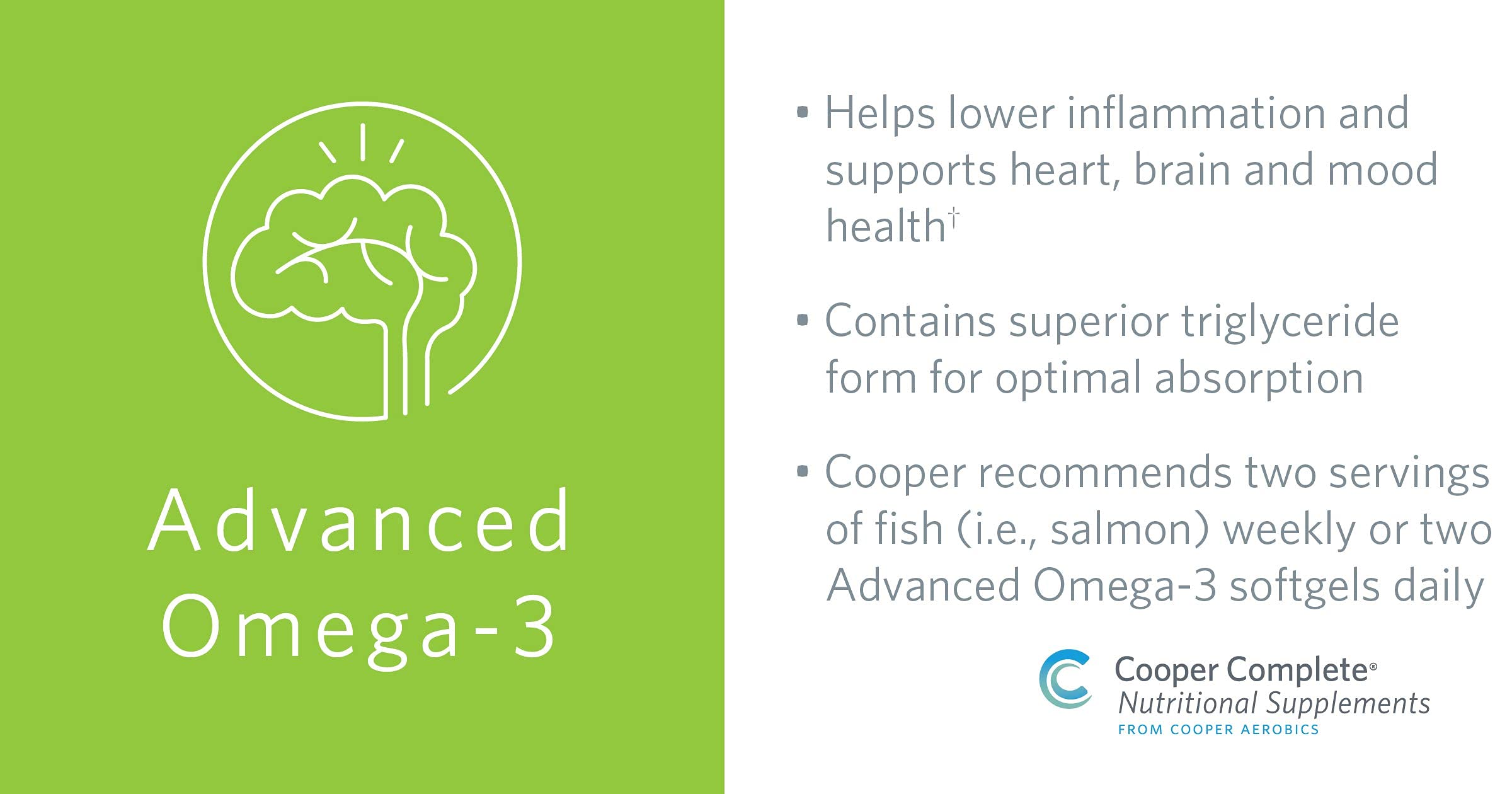 Amazon.com: Cooper Complete - Advanced Omega 3 - Fish Oil Supplement,  Concentrated EPA + DHA Omega-3 Fatty Acids 1400 mg - 60 Softgels per  Bottle. Pack of 4 : Health & Household