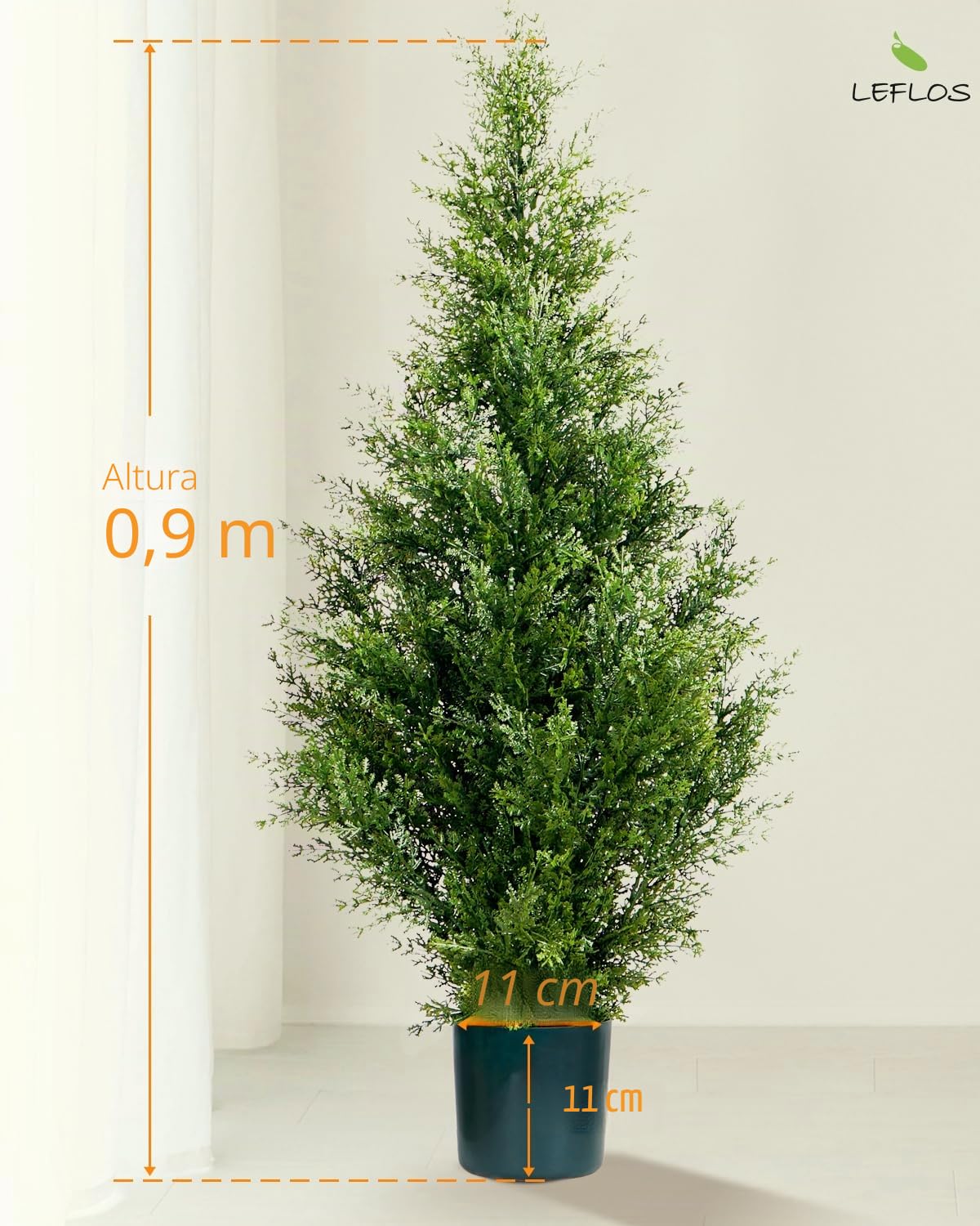 Árbol topiario de Cedro Artificial, 90cm árbol de ciprés de imitación, árbol de ciprés Artificial Deco para salón, Oficina, Festival & Fiesta, 2pcs