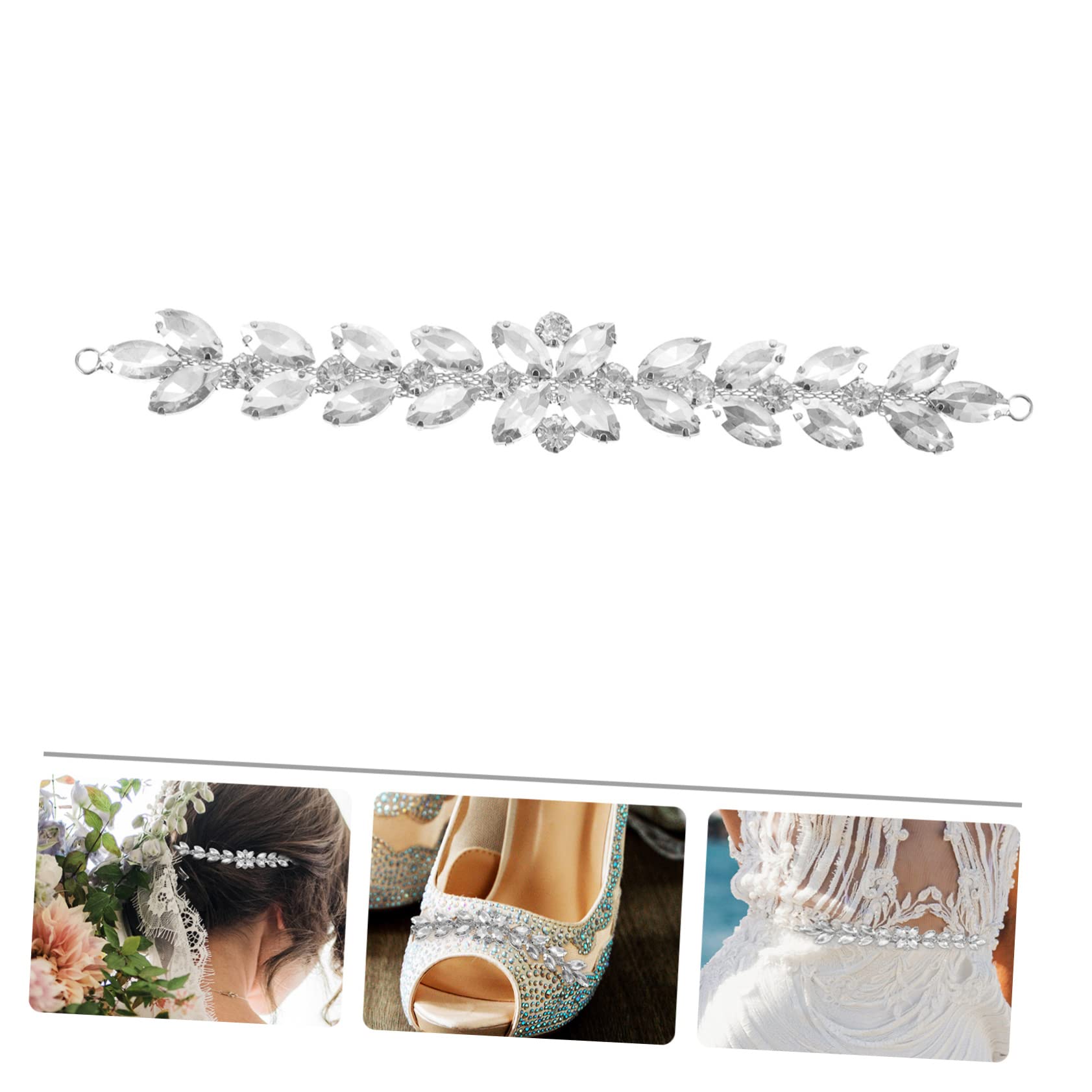 4 Pz catena di fiori di strass ciondolo con strass per scarpe decorazioni con toppe di fai da te scrunchies vestiti da sposa accessorio per scarpe applicazioni di vestiti