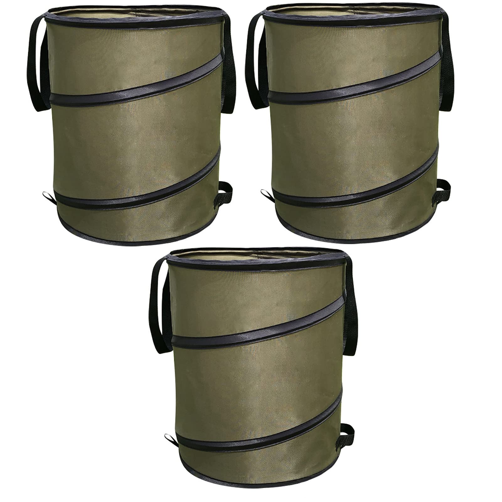 Sacchi da Giardinaggio,Sacco per Rifiuti da Giardino Idrorepellente Antistrappo Riutilizzabile Pieghevole Borsa da Giardino con Maniglie per Foglie da Giardino (91L,3 Pezzi)
