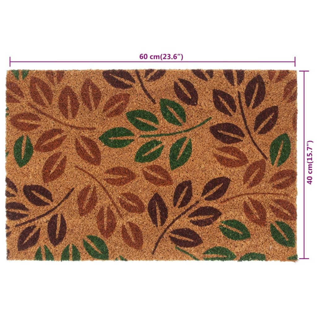 Paillasson naturel en fibre de coco - 40 x 60 cm - touffeté - Antidérapant - Avec dessous en PVC - Résistant aux intempéries - Paillasson anti-saleté - Pour entrée, couloir, balcon