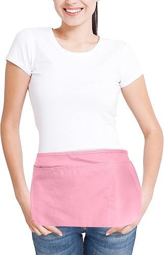 Miniatura 4 de Dalix - Delantales de cintura para restaurante comercial, de polialgodón (3 bolsillos), S