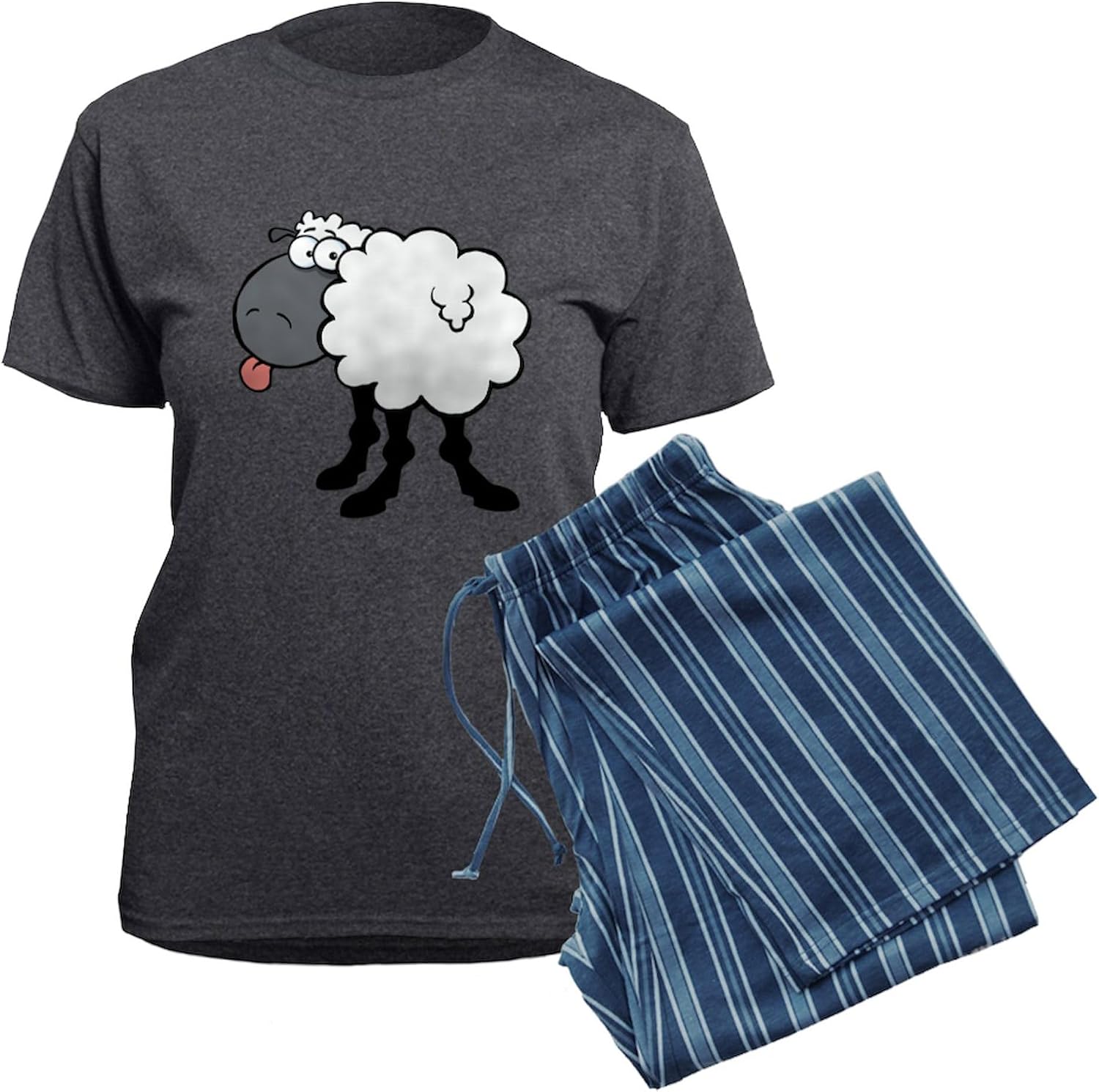 CafePress 0049Sheep58 Women's Dark Pajamas Women's Charcoal Novelty Pajama Set