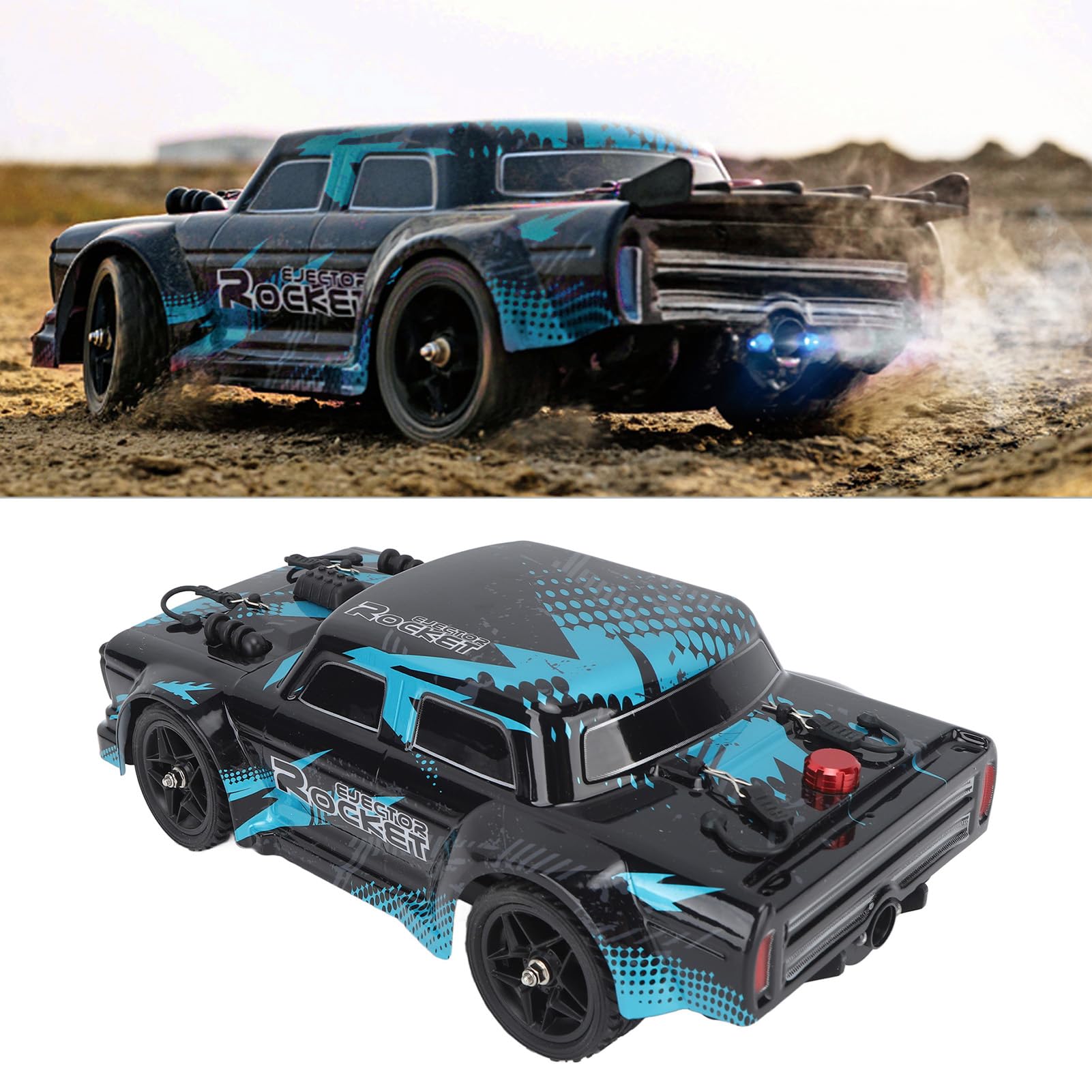 BuyWeek Samochód zdalnie sterowany, samochód RC 1:16 2,4 GHz 4WD 36 km/h RC Drift Car z urządzeniem natryskowym LED od ponad 14 lat