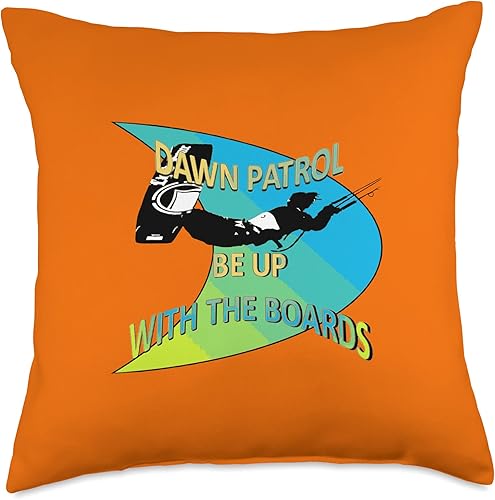 Kitesurf Gifts and Surf Lover Tees by taiche Freestyle Kitesurfer Be Up with The Boards Fun Pun 5 Throw Pillow, 18x18, Multicolor