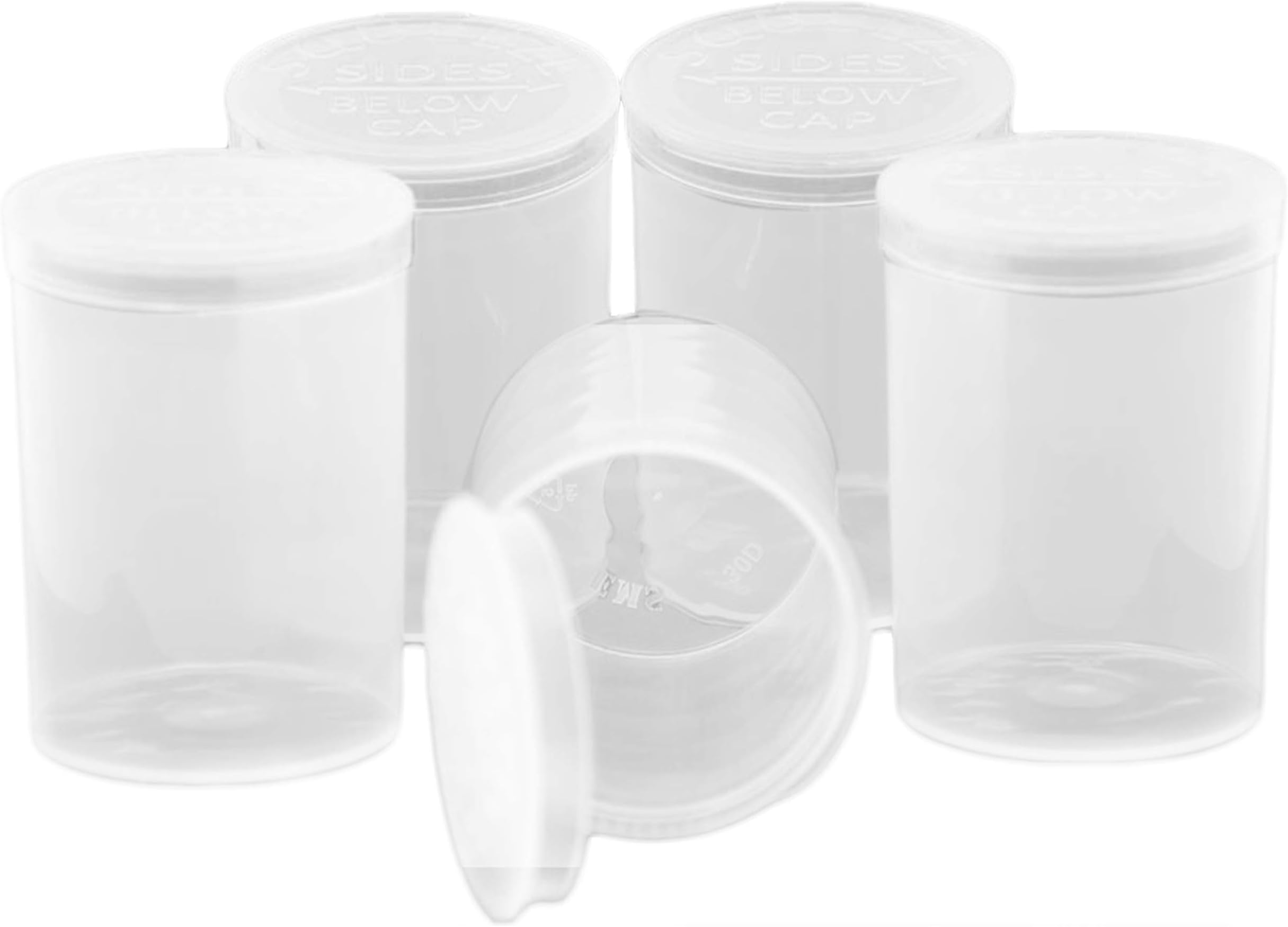 Emerald Mountain Supplier Pop Top Dram Containers | Durable Airtight Multipurpose Storage | Herb and Pill Organizer (30 Dram (168 Units), White)