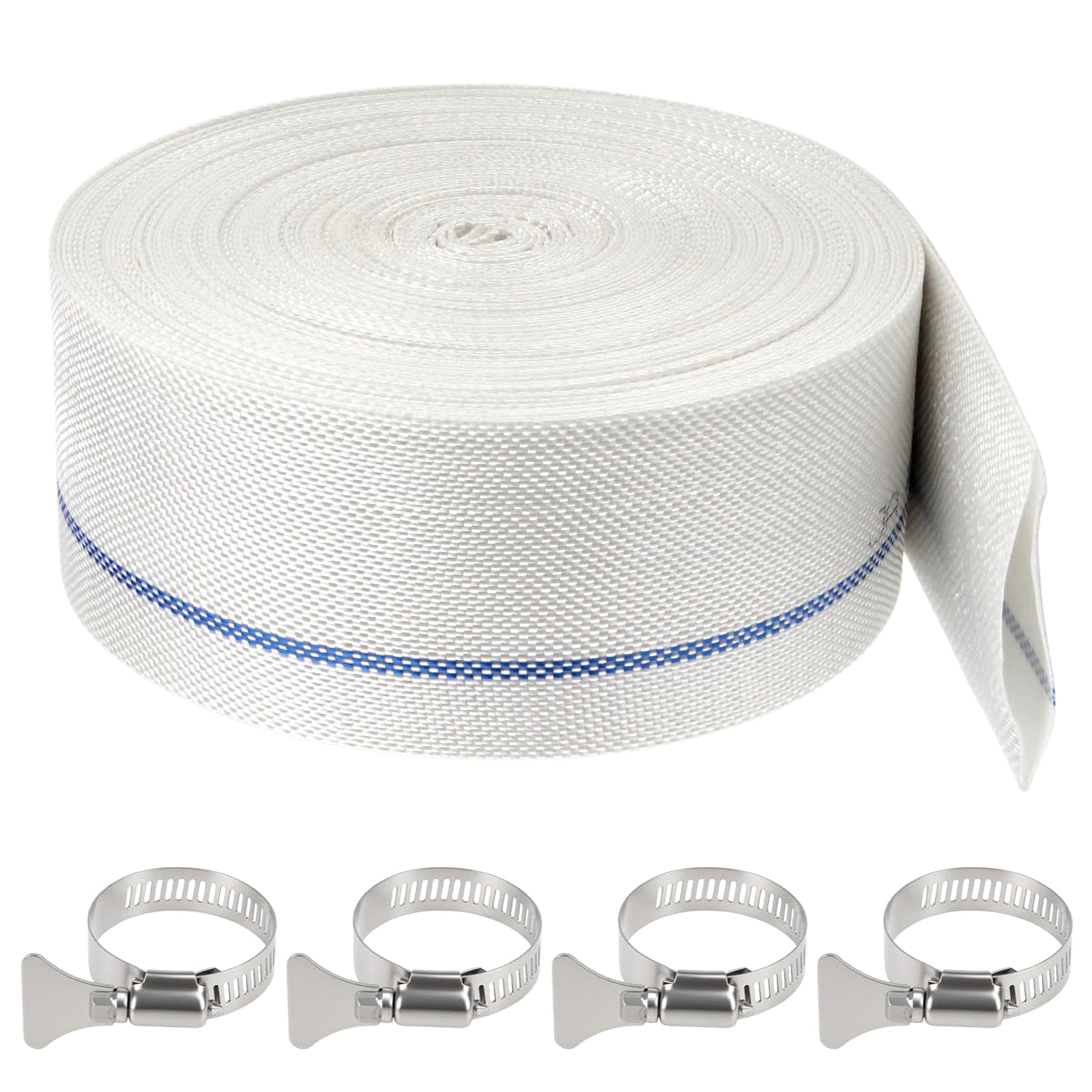 Tuyau Refoulement Plat 20m Tuyau Piscine 32mm Tuyau Refoulement | Avec 4 Clips Pour Pompes Immergées Arrosage de Jardin Agriculture Piscines Pompes à Eaux usées