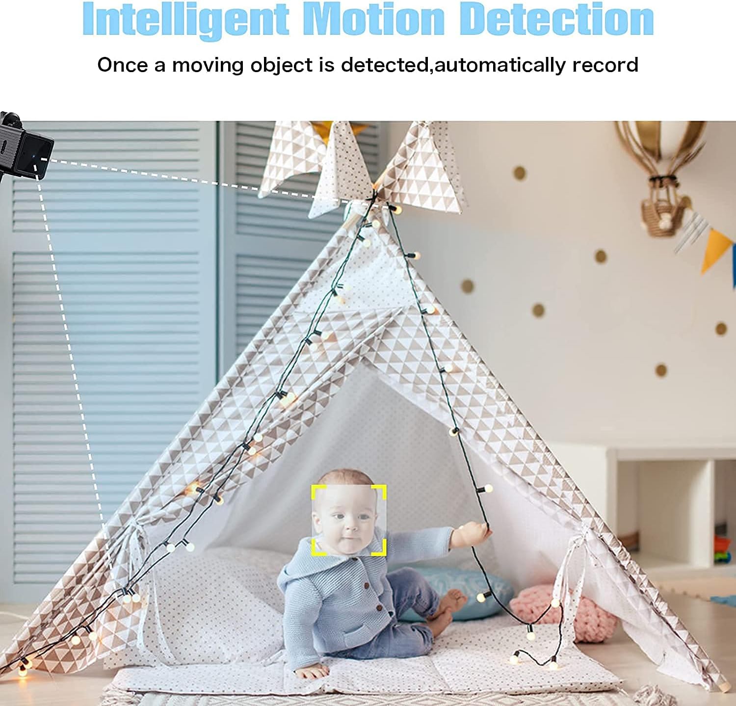 Hidden Camera Small Spy Camera Mini 1080P HD Kenuo Nanny Cam with Night Vision and Motion Detection Small Covert Security Cameras with a 32G SD Card for Home Office Indoor Outdoor