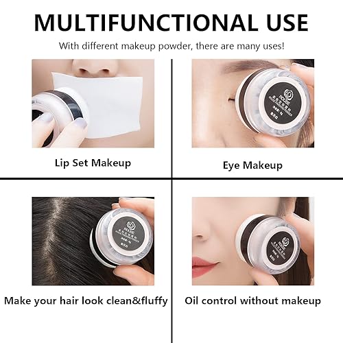 Miniatura 4 de Botella vacía para champú seco en polvo para mujeres, botella reutilizable de champú seco en polvo de tamaño de viaje con aplicador de esponja para