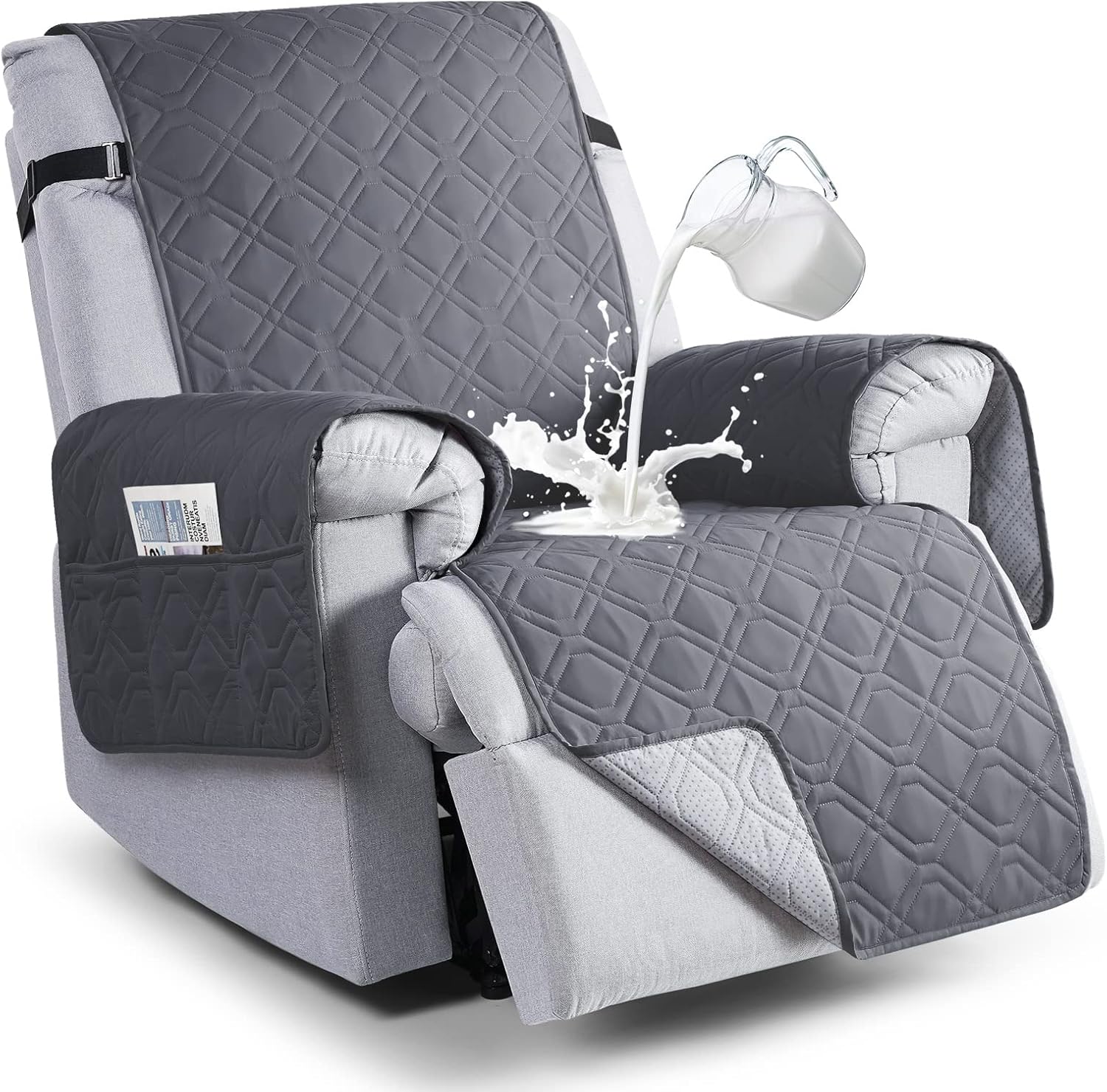 VANSOFY 100% Waterproof Recliner Chair Covers, Recliner Cover Non-Slip Dog Chair Cover Furniture Protector Washable Slipcover with Pocket, Elastic Straps for Pets, Dogs(Dark Gray, 30″) VANSOFY 100% Waterproof Recliner Chair Covers, Recliner Cover Non-Slip Dog Chair Cover Furniture Protector Washable Slipcover with Pocket, Elastic Straps for Pets, Dogs(Dark Gray, 30″)