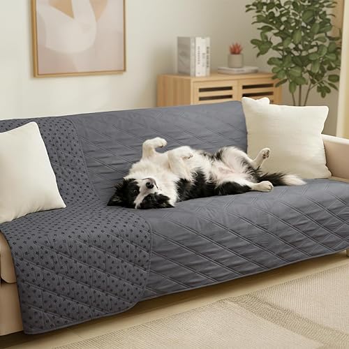 Miniatura 30 de Luciphia - Manta para sofá 100% impermeable para perros, protector antideslizante para sofá para mascotas, alfombra para sofá para cachorros y gatos