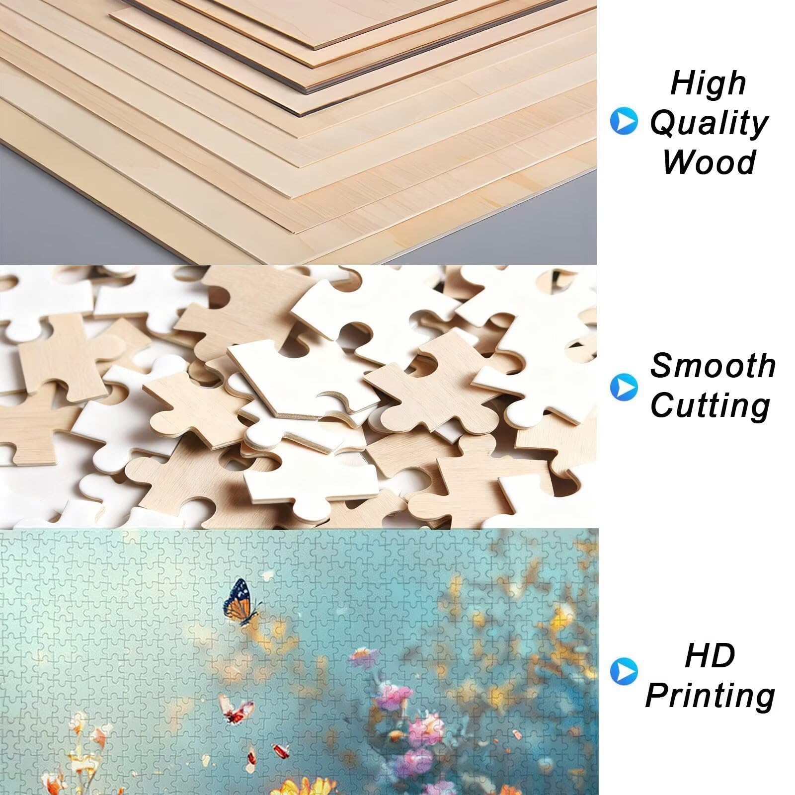 Puzzle 1500 sztuk Magiczna Książka, Kwiaty Drewniane Puzzle dla Dorosłych Puzzle Wykwintne Pudełko Do Pakowania, Gry Edukacyjne Dla Rodzin, Puzzle Do Dekoracji Domu, Prezent Kobiet, Prezent Mężczyzny