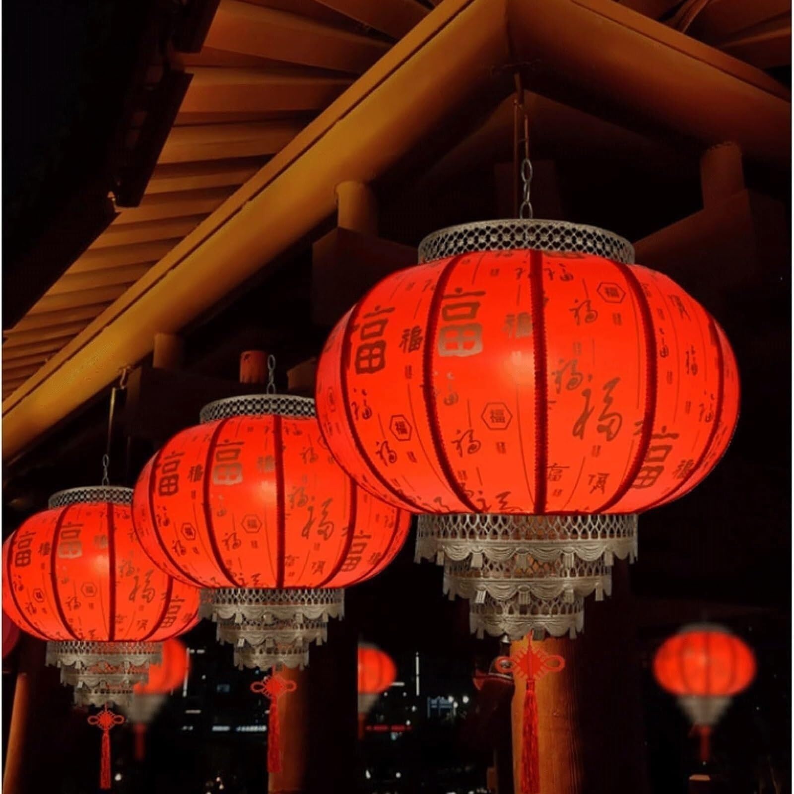 Lampion Duży chiński czerwony lampion wiszący na tradycyjny chiński Nowy Rok, wiosenne święto, abażur na przyjęcie weselne w ogrodzie lantern(12inch)