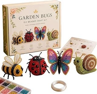 2026 Tiny 3D Beaded Animal DIY Kit, Cute Bird Beading Craft Set, Creative Handmade Bead Art Decor,Stress Relief Creative Gifts for Adults Teens Beginners (Garden Bugs)