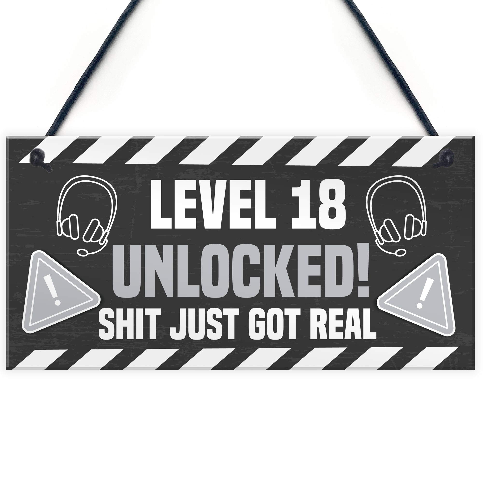 18th Birthday Gift Gamer Level Unlocked Gift For Him Her Men Funny Rude Sign