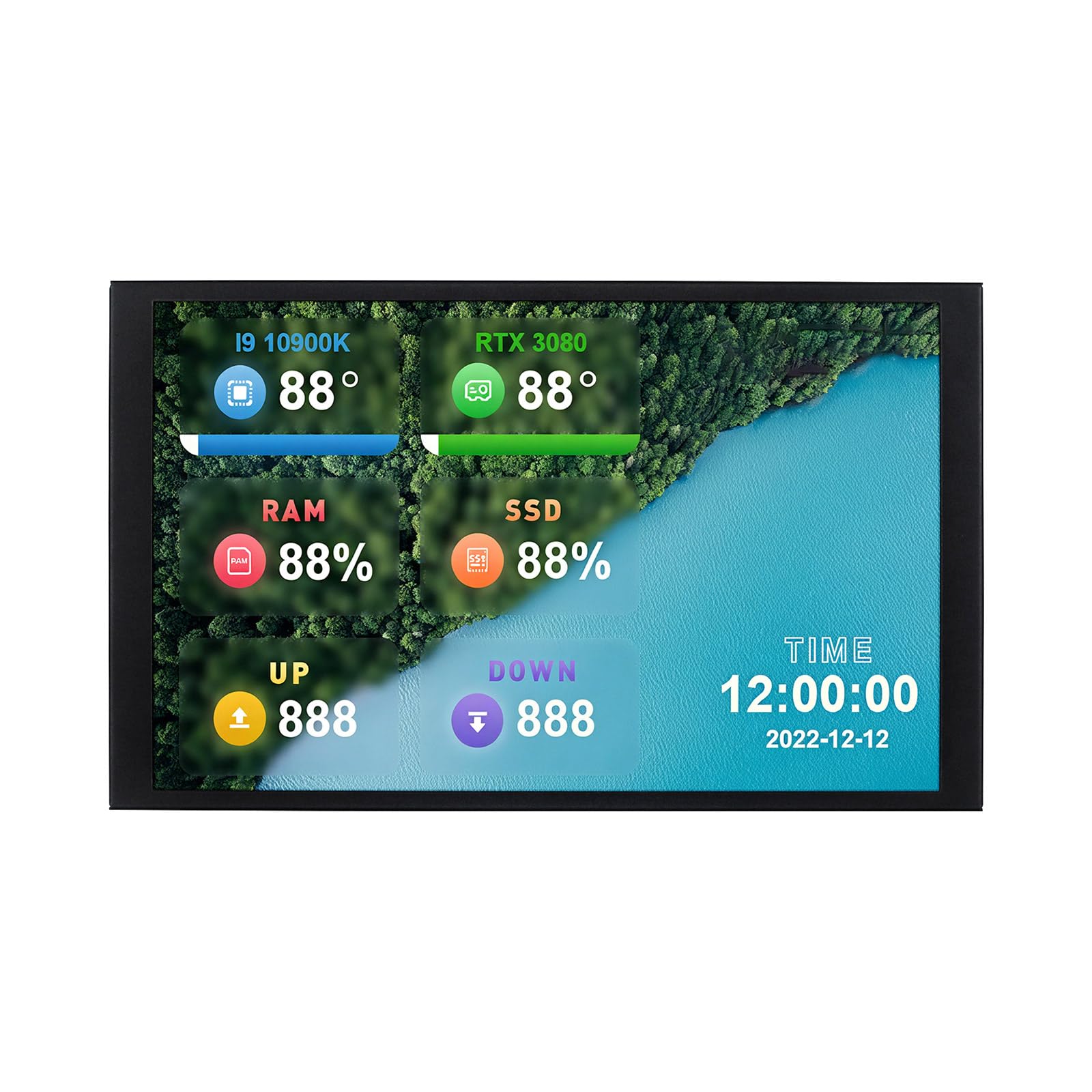 Monitor portatile IPS da 8 pollici, riproduzione automatica con telaio in alluminio per schermo secondario desktop Plug & Play Monitor secondario in alluminio 2025