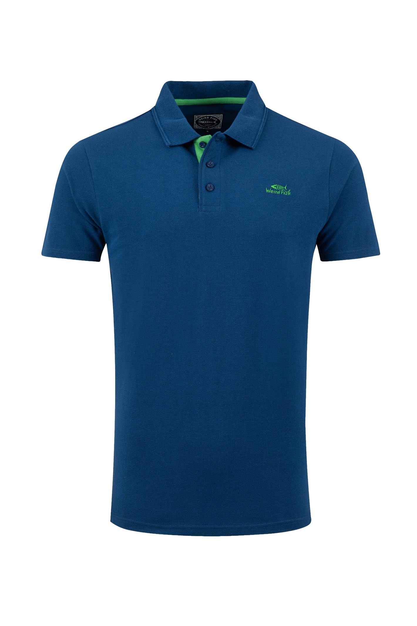 Weird Fish Men's Mid Blue Miles Pique Polo Shirt In | Size: Xl