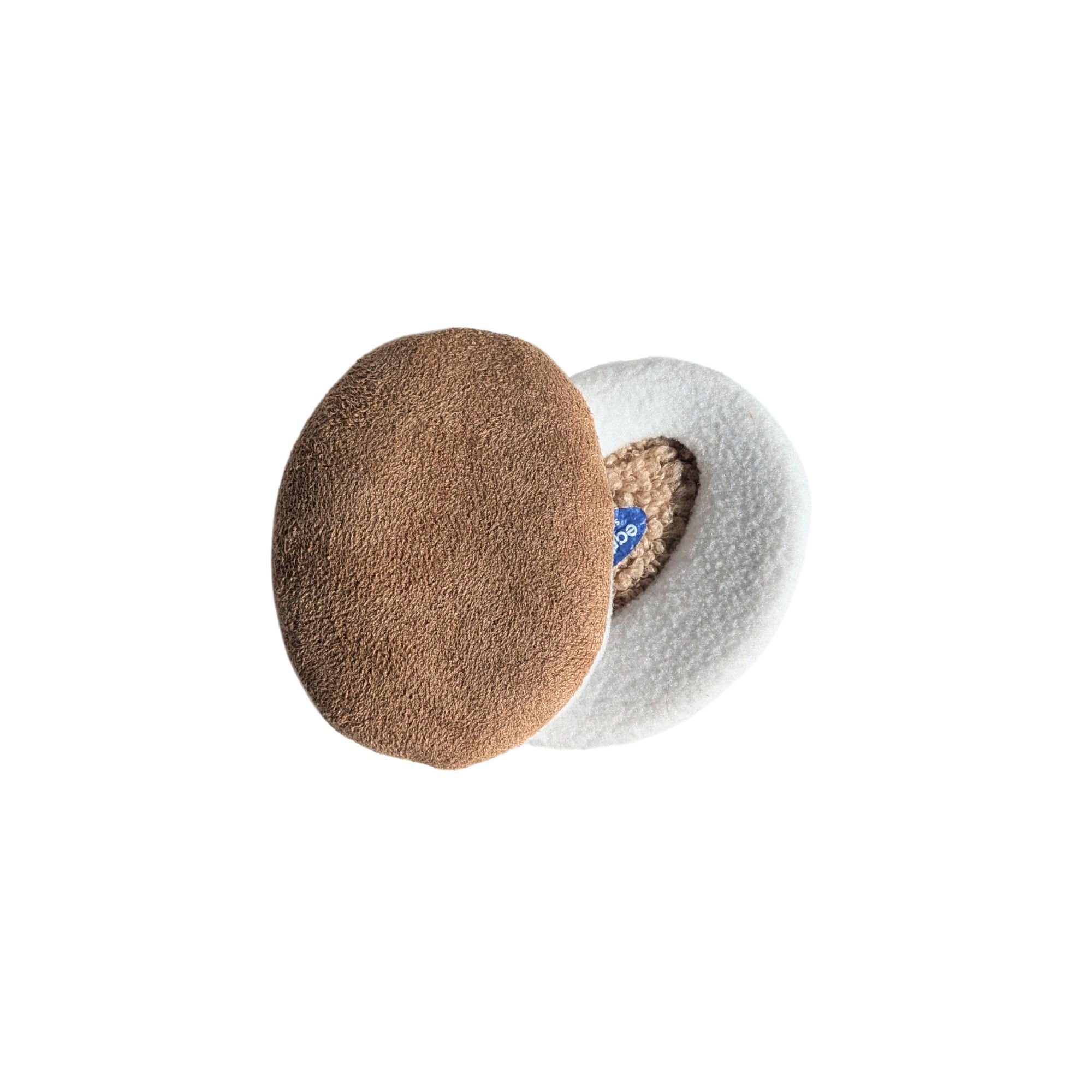 Sprigs Suede EarBags Bandless Ear Warmers Winter Ear Warmers Earmuffs - Brown/Camel Large