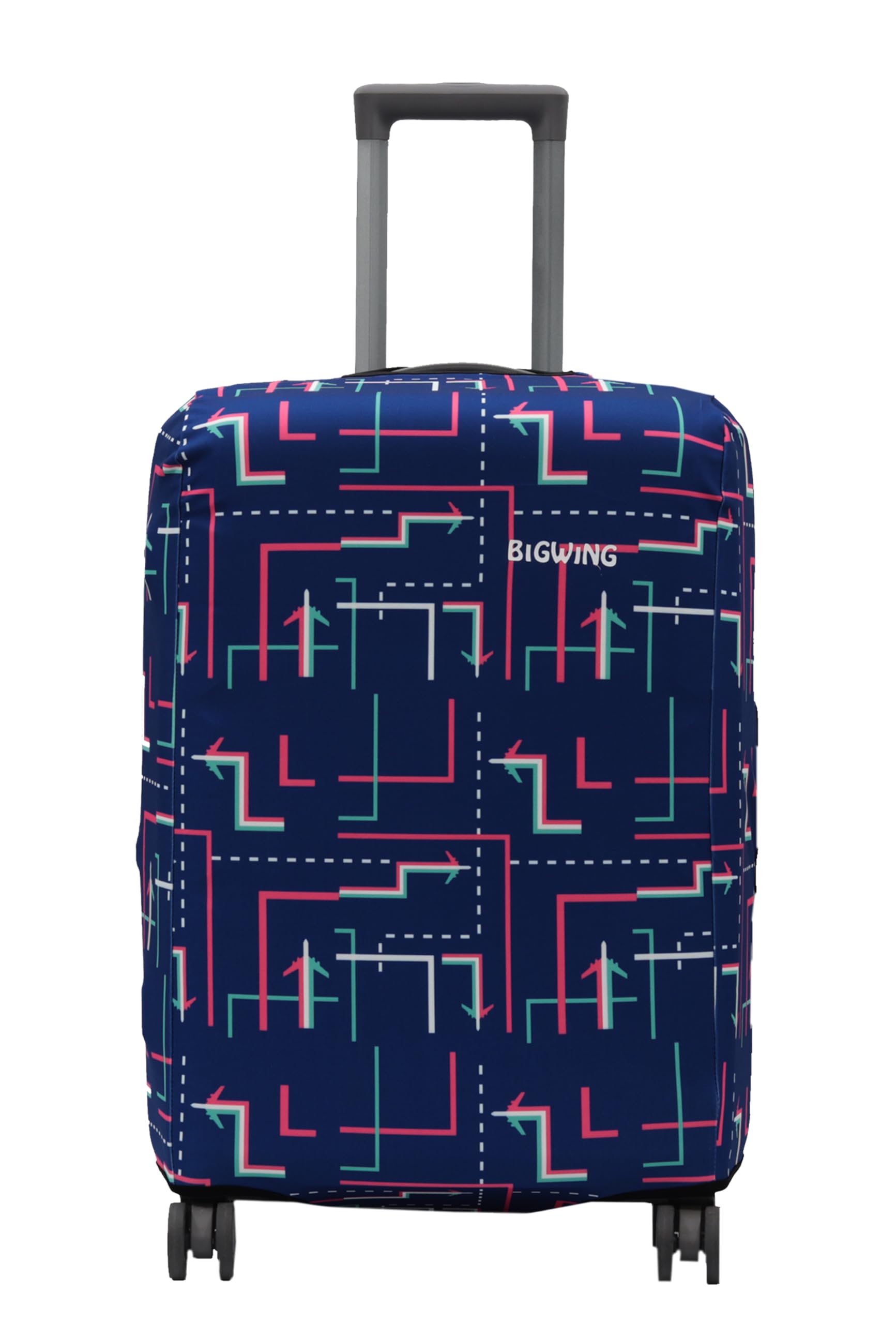 BIGWING Protective Cover in Polyester Fabric with Arrow Print for | 24' Inch 65 cm Medium Size | Hard Luggage Trolley Bag Cover Cover (Fits Only On Fiber - Plastic Trolley Bag)