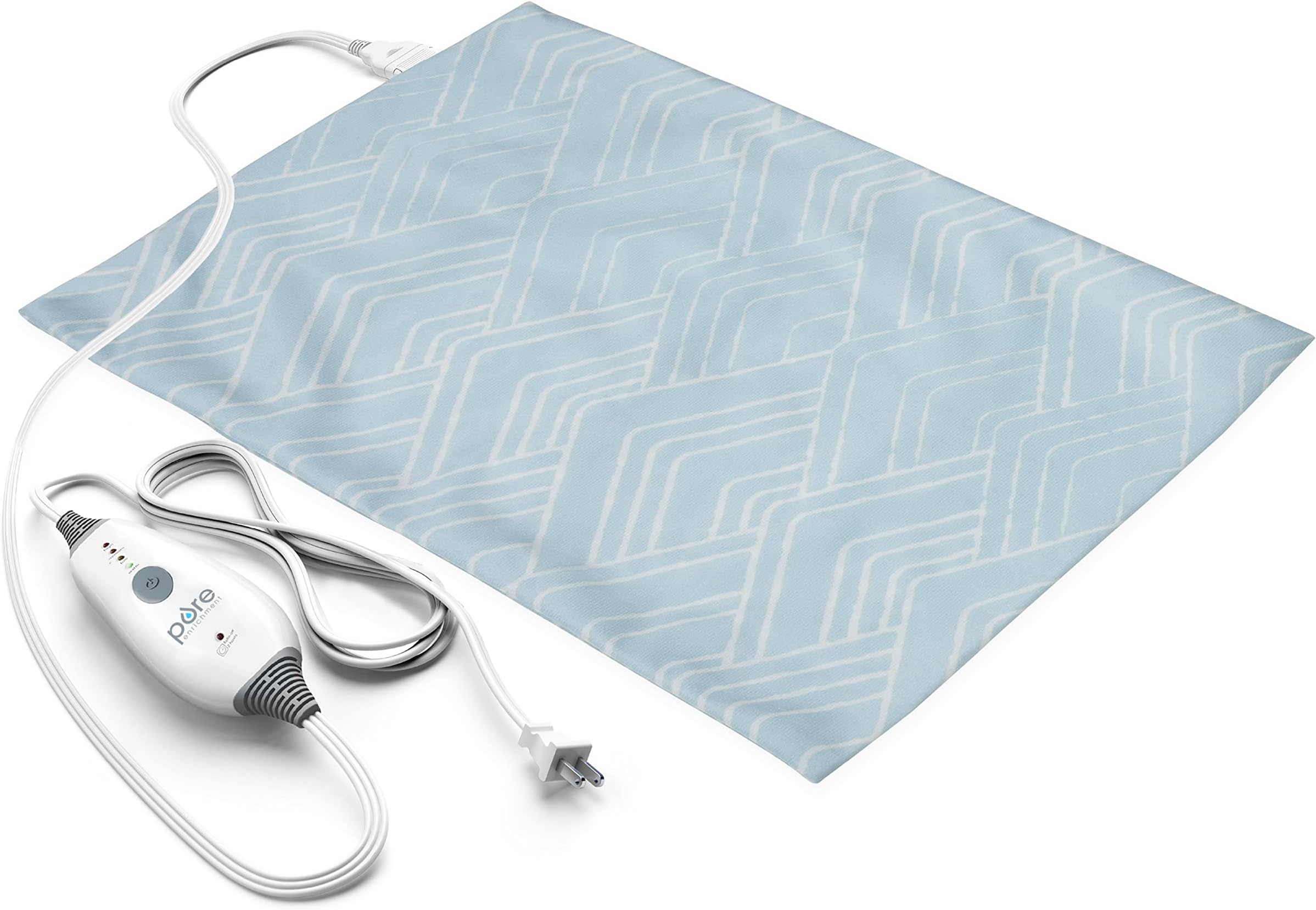 Pure Enrichment PureRelief Express Designer Series Electric Heating Pad - 12" x 15" - Fast Heating with 4 Heat Settings, Machine Washable Fabric and Auto Shut-Off