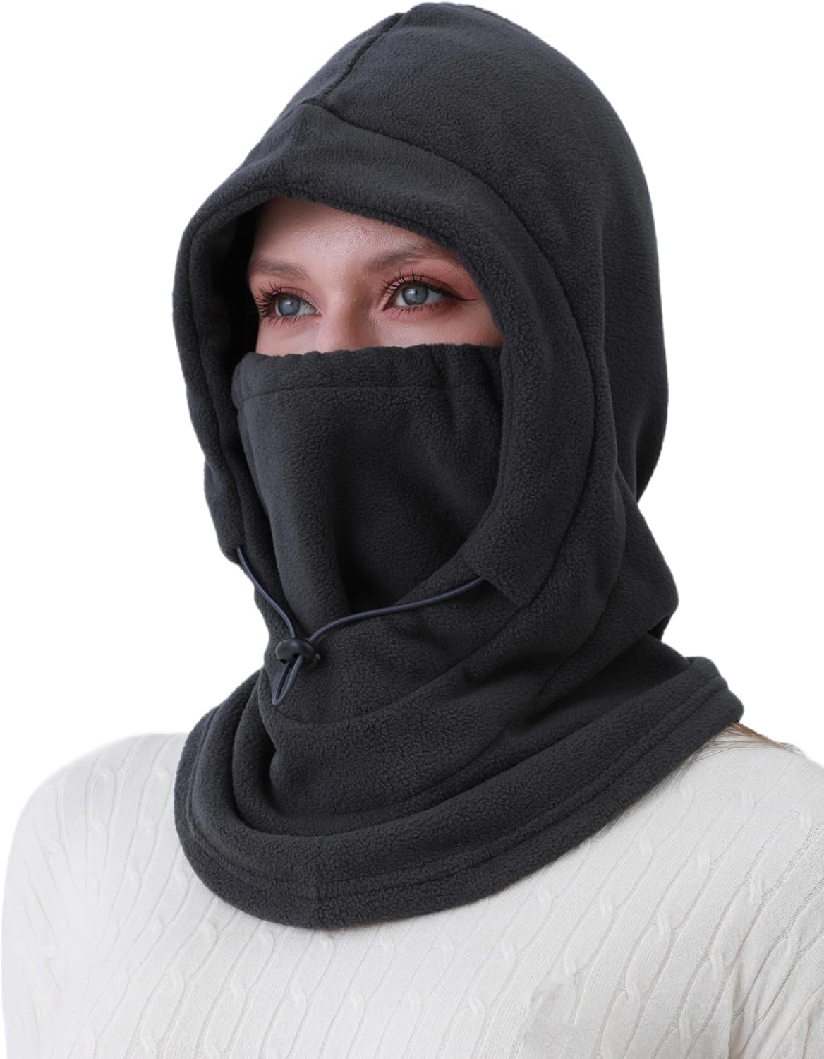 Fleece Balaclava Ski Mask Winter Face Mask for Women Men Thermal Hooded Scarf Face Cover for Cold Weather