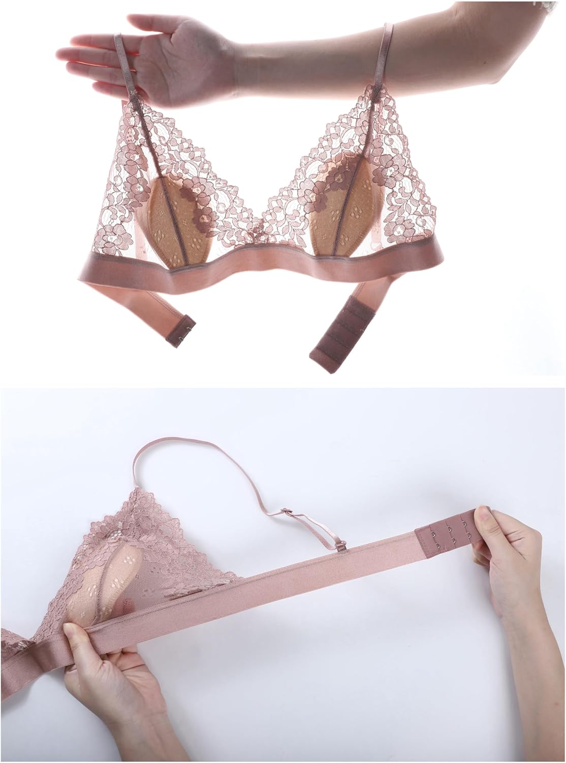 Women Lace Bralettes No Wire Padded Bra - Image 5