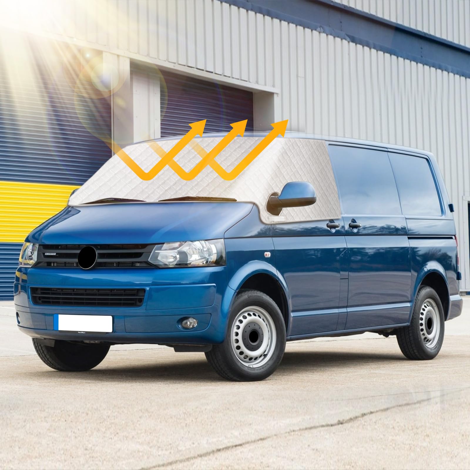 Tenda parasole per parabrezza per VW T5 2003-2015, parasole esterno riflettente a 5 strati, copertura protettiva anti-UV/antigelo/antighiaccio/antipolvere per VW T5 2003-2015