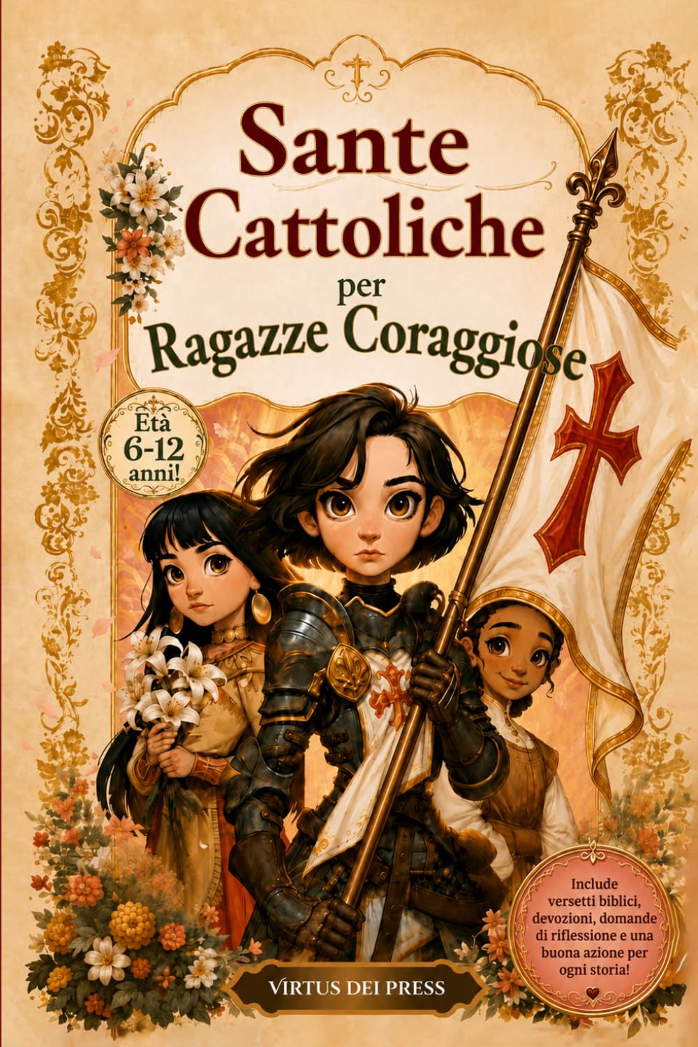 Sante cattoliche per ragazze coraggiose: Un libro devozionale illustrato con 25 storie ispiratrici di donne sante, riflessioni ricche di spunti e preghiere per sviluppare coraggio, Fede e disciplina