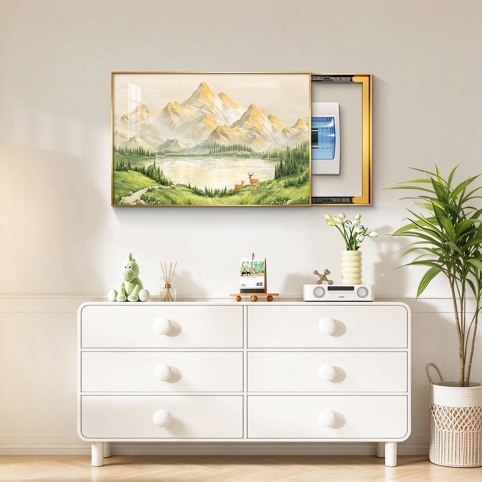 Copertura Contatore Elettrico, Quadro Da Parete, 3 Sistemi Di Apertura