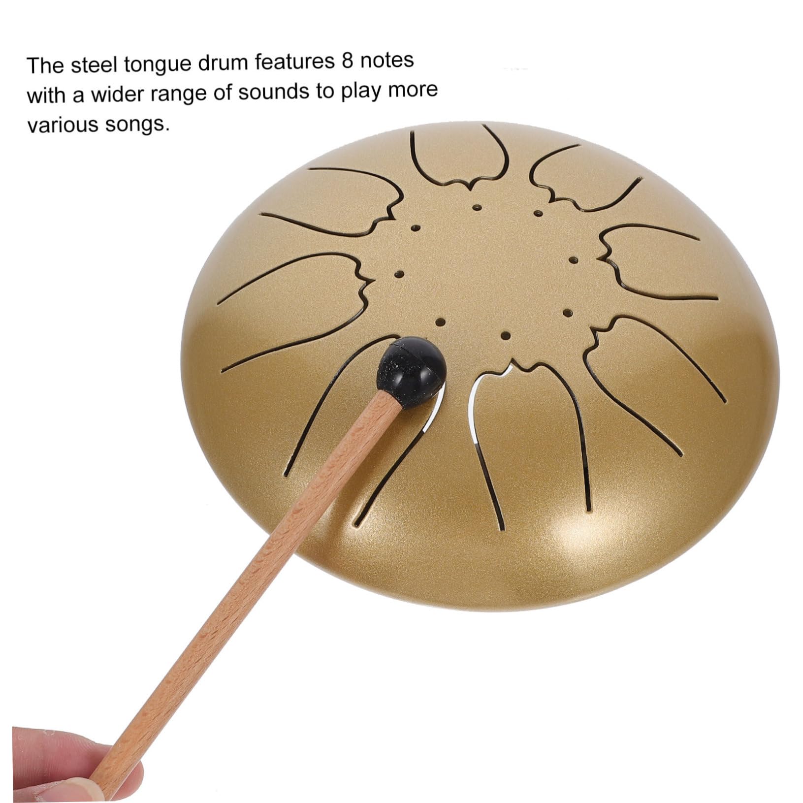 VICASKY 1 Juego Tambor De Lengüeta De Acero Tambor Etéreo De Tambor Instrumento De Musicoterapeutas Palos Útiles Para Golpear 8 Tonos Aleación De Acero Titanio Bolsillo Kit De Batería
