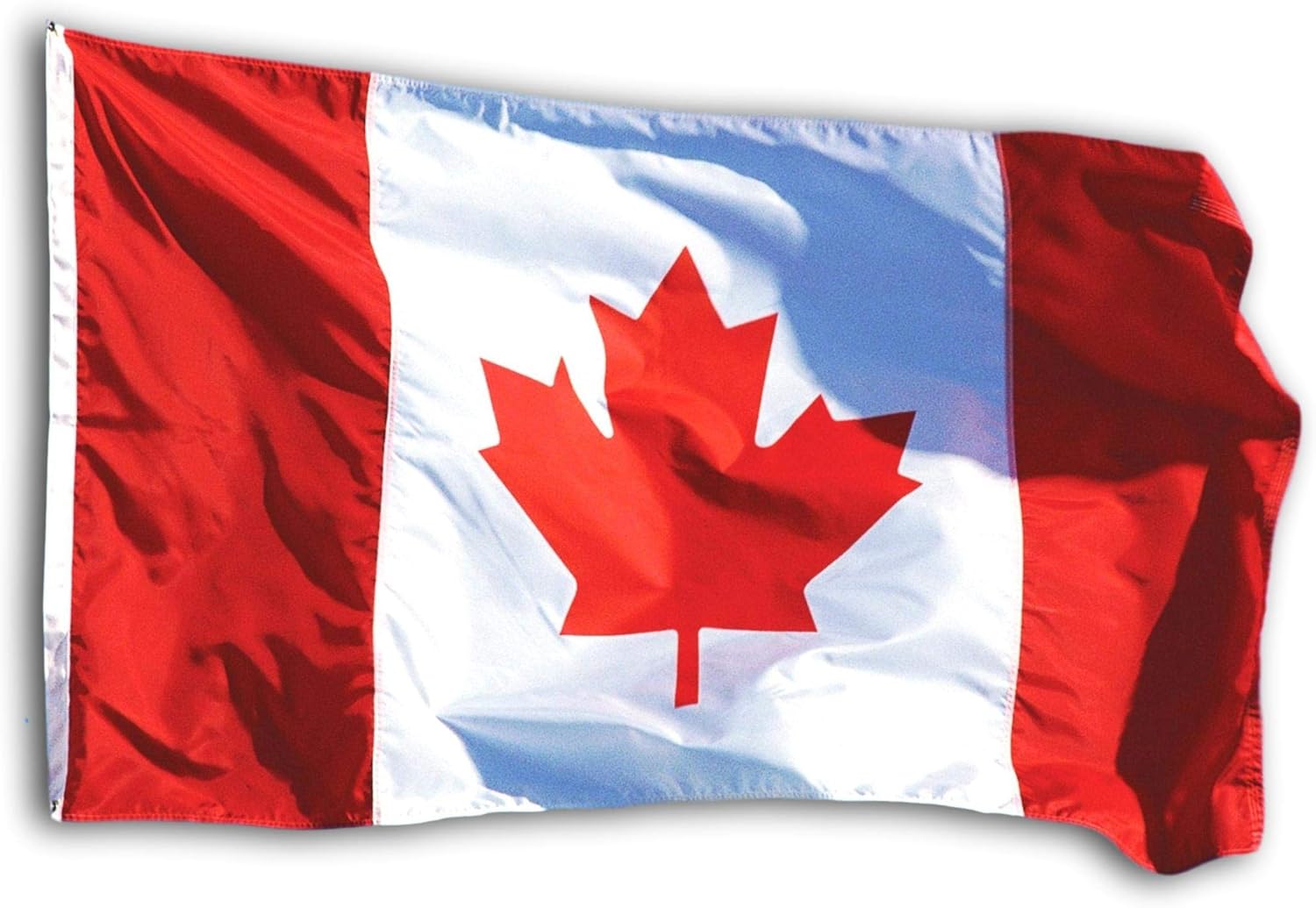 US Flag Factory 5x8 FT Canada Canadian Flag (Sewn Stripes) Outdoor SolarMax Nylon - Made in America