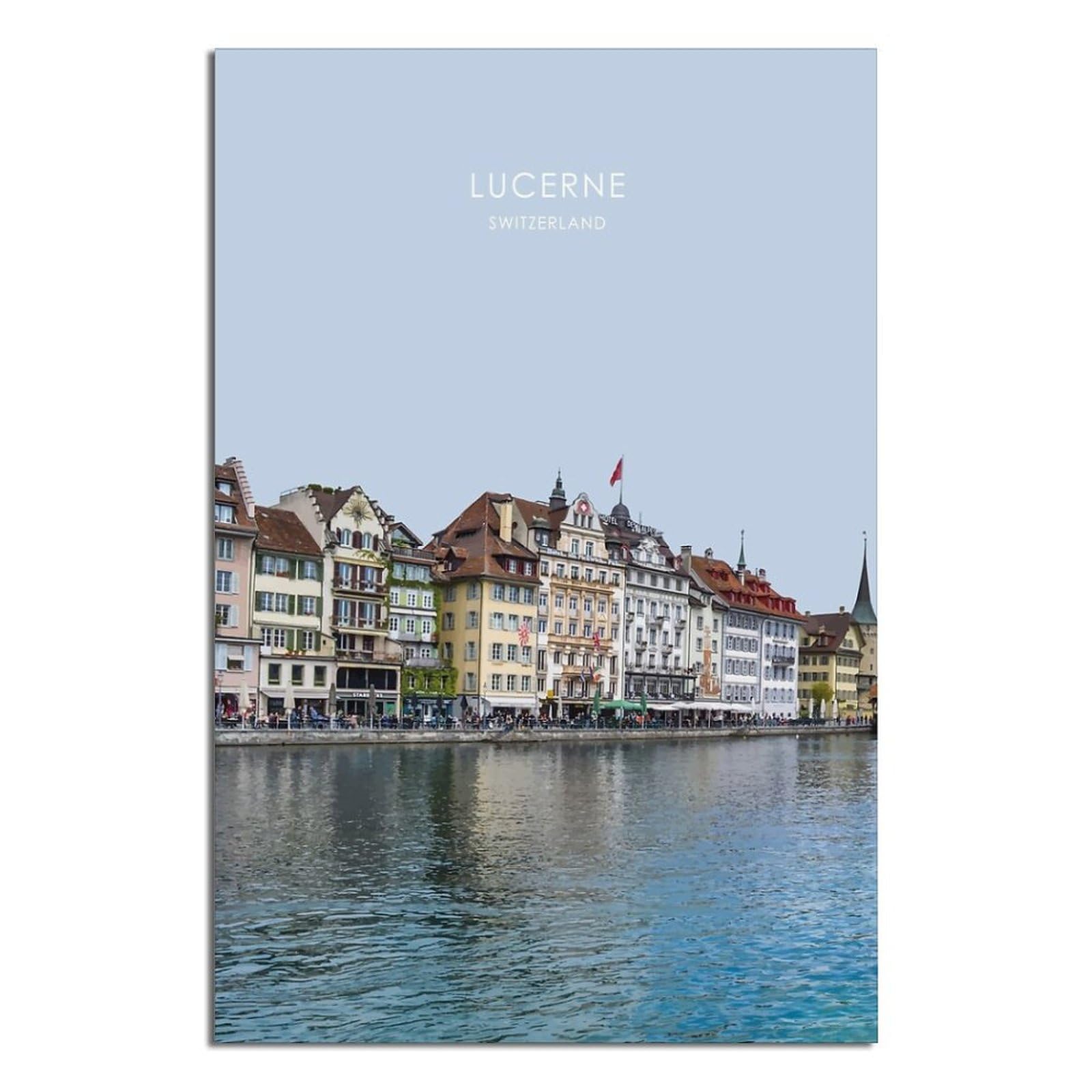 Orbana Unframe-Style Lucerne Switzerland Vintage Travel Poster 08X12inch(20X30cm) Canvas Print For Living Room, Bedroom, Dorm, Home, Office Wall Decoration