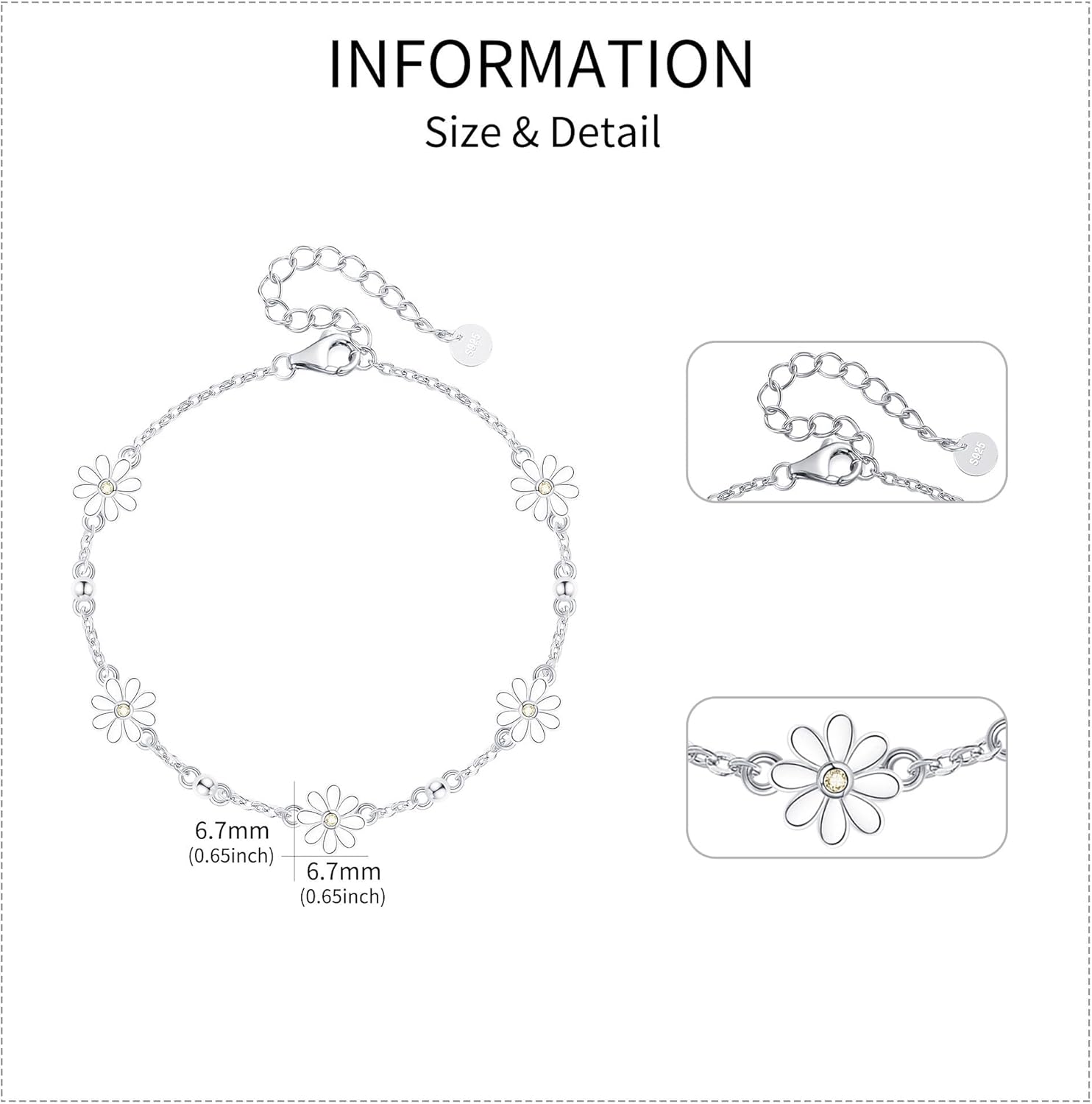 URONE 925 Sterling Silver Bracelet Jewelry Gifts for Women - Image 5