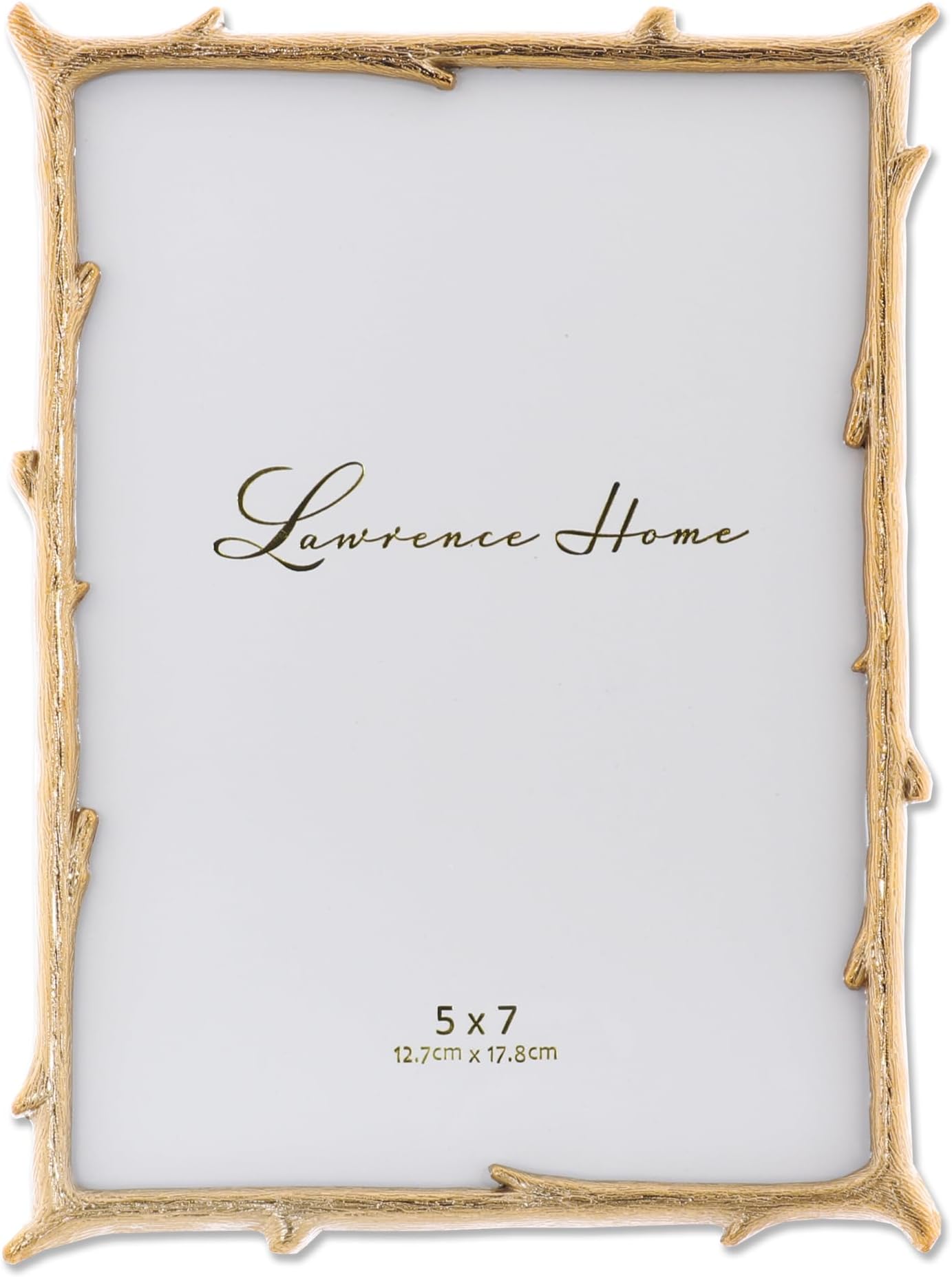 Lawrence Frames 712557 5x7 Gold Metal Natural Branch Design Picture Frame