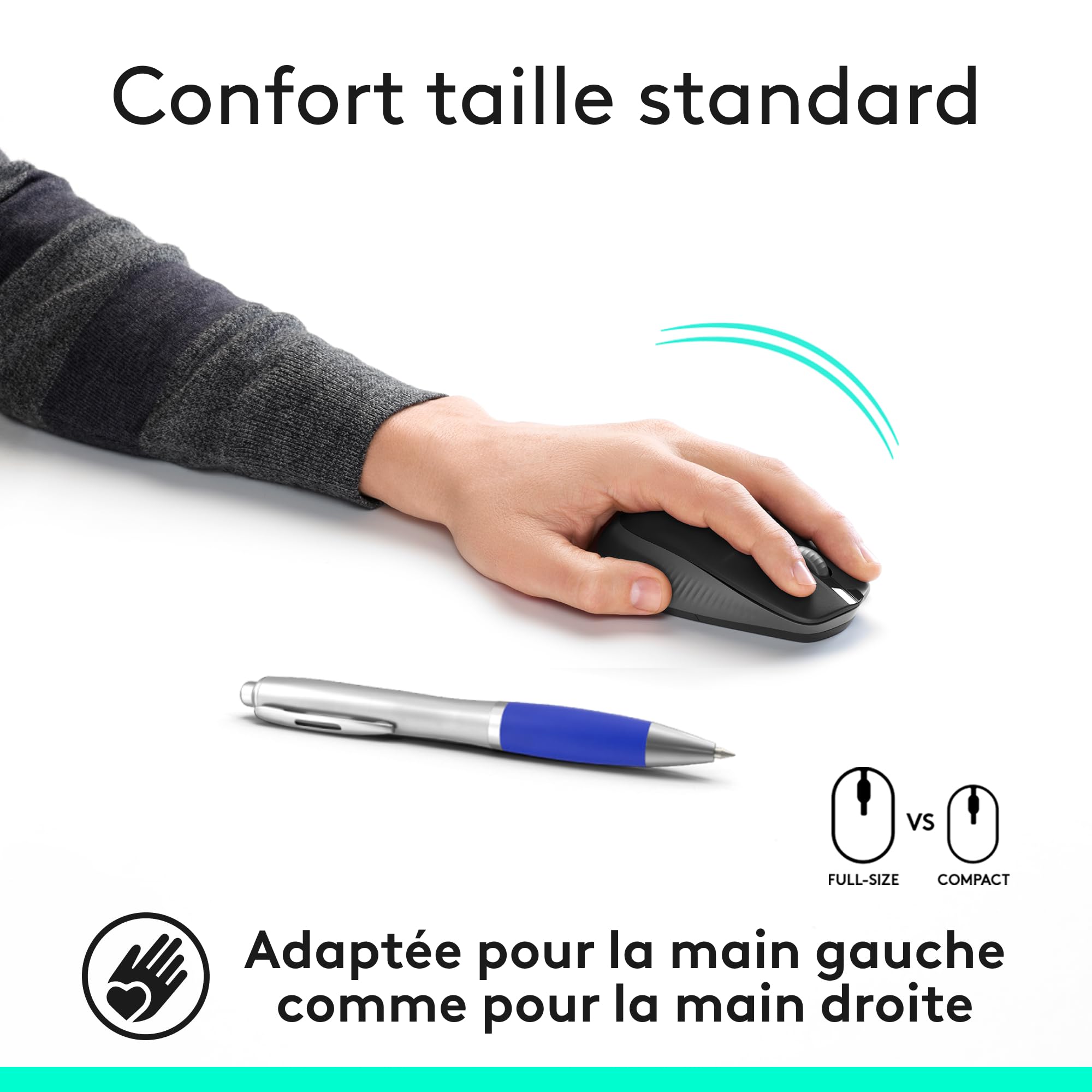 Image secondaire de Souris sans Fil Logitech M190 - Design Ergonomique et Autonomie de 18 Mois