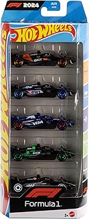 Hot Wheels Toy Cars Formula 1 5-Pack, Set of 5 1:64 Scale Die-Cast Vehicles Featuring F1 Racing Team Decos, Collectible Ra...
