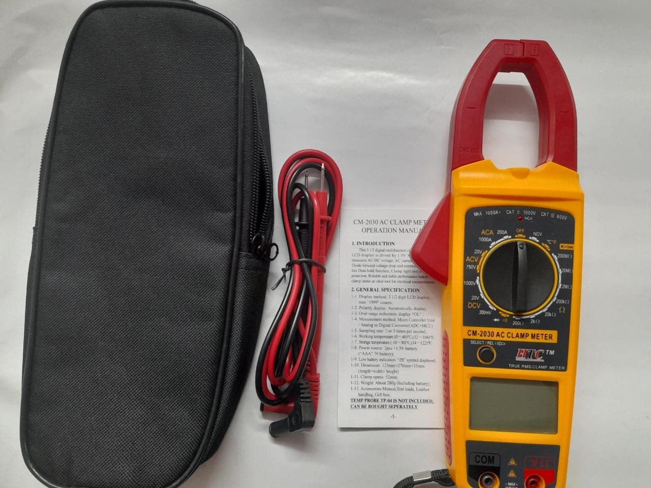 Rytee Sales HTC Digital AC Clamp Clip-on Meter 1000A Tester , Multicolour - Image 7 thumbnail