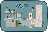 Vista 343 de Caroline's Treasures CK7824DDM - Tapete absorbente para secado de platos con diseño de bulldog inglés, rojo y blanco, para encimera de cocina, 14 x
