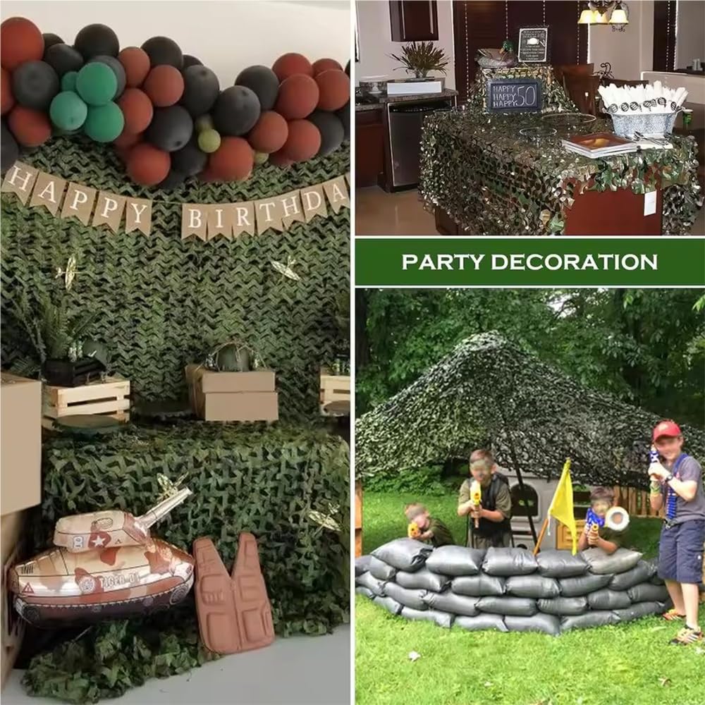 Rete mimetica, a doppio strato, tessuto mimetico impermeabile, adatto per decorazioni per feste a tema di caccia e militari, campeggio all'aperto, paesaggi forestali, ecc. 3 x 6 metri