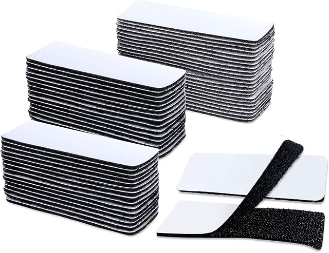 ATHRZ 50 Pack Industrial Strength Sticky Pads Heavy Duty, No More Nails Picture Hanging Strips,Extra Strong Double Sided Sticky Pads for Walls,Floor, Plastics, Glasses, Metals (3x10cm, black)